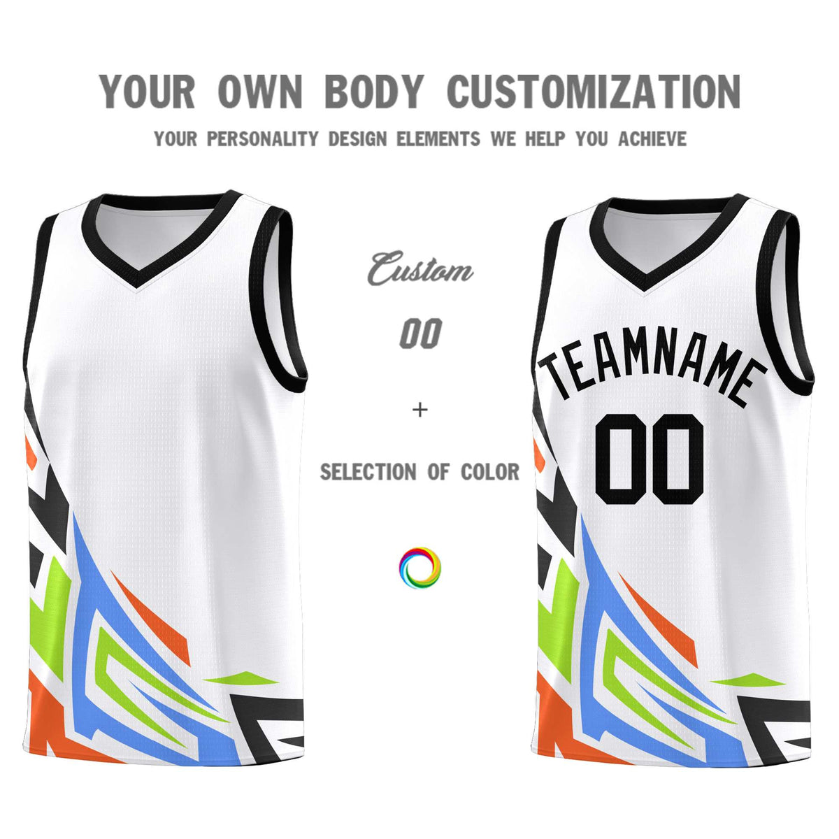 Custom White Gradient Graffiti Pattern Sports Uniform Basketball Jersey