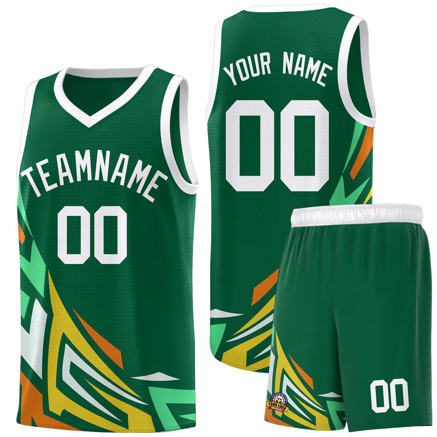 Custom Kelly Green Gradient Graffiti Pattern Sports Uniform Basketball Jersey