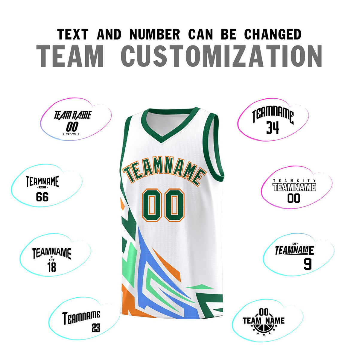 Custom White Gradient Graffiti Pattern Sports Uniform Basketball Jersey