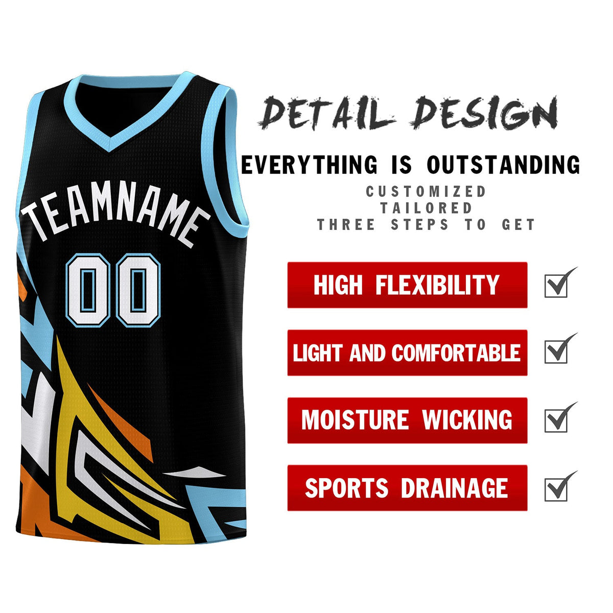 Custom Black Gradient Graffiti Pattern Sports Uniform Basketball Jersey