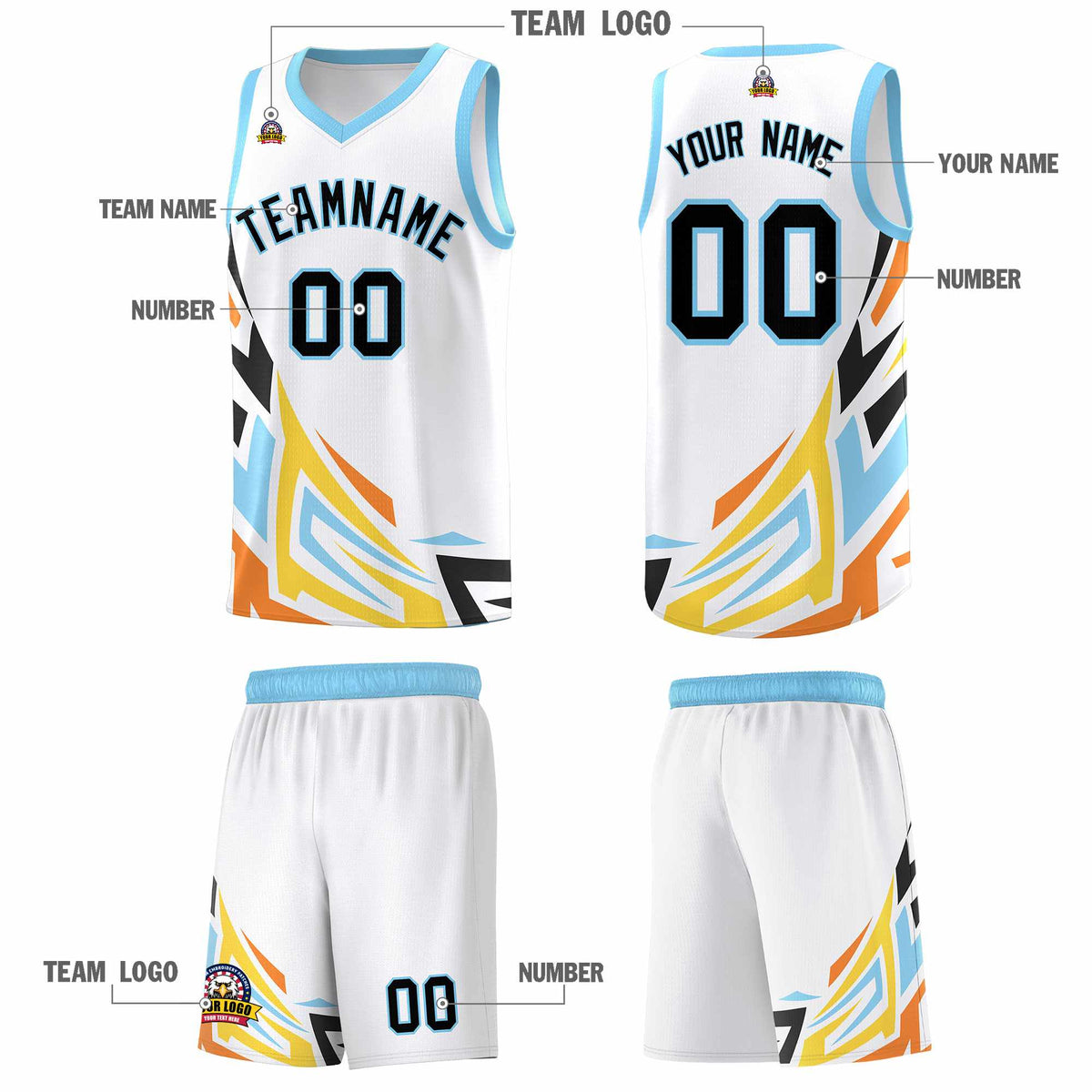 Custom White Gradient Graffiti Pattern Sports Uniform Basketball Jersey