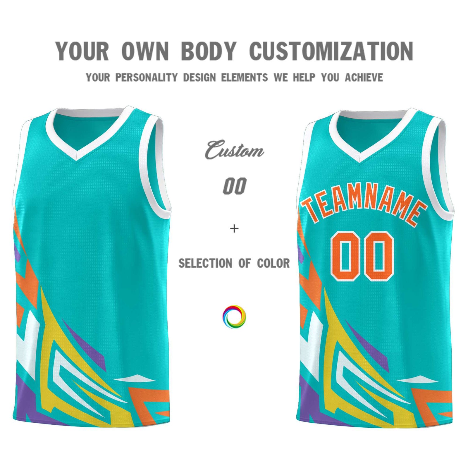 Custom Aqua Gradient Graffiti Pattern Sports Uniform Basketball Jersey