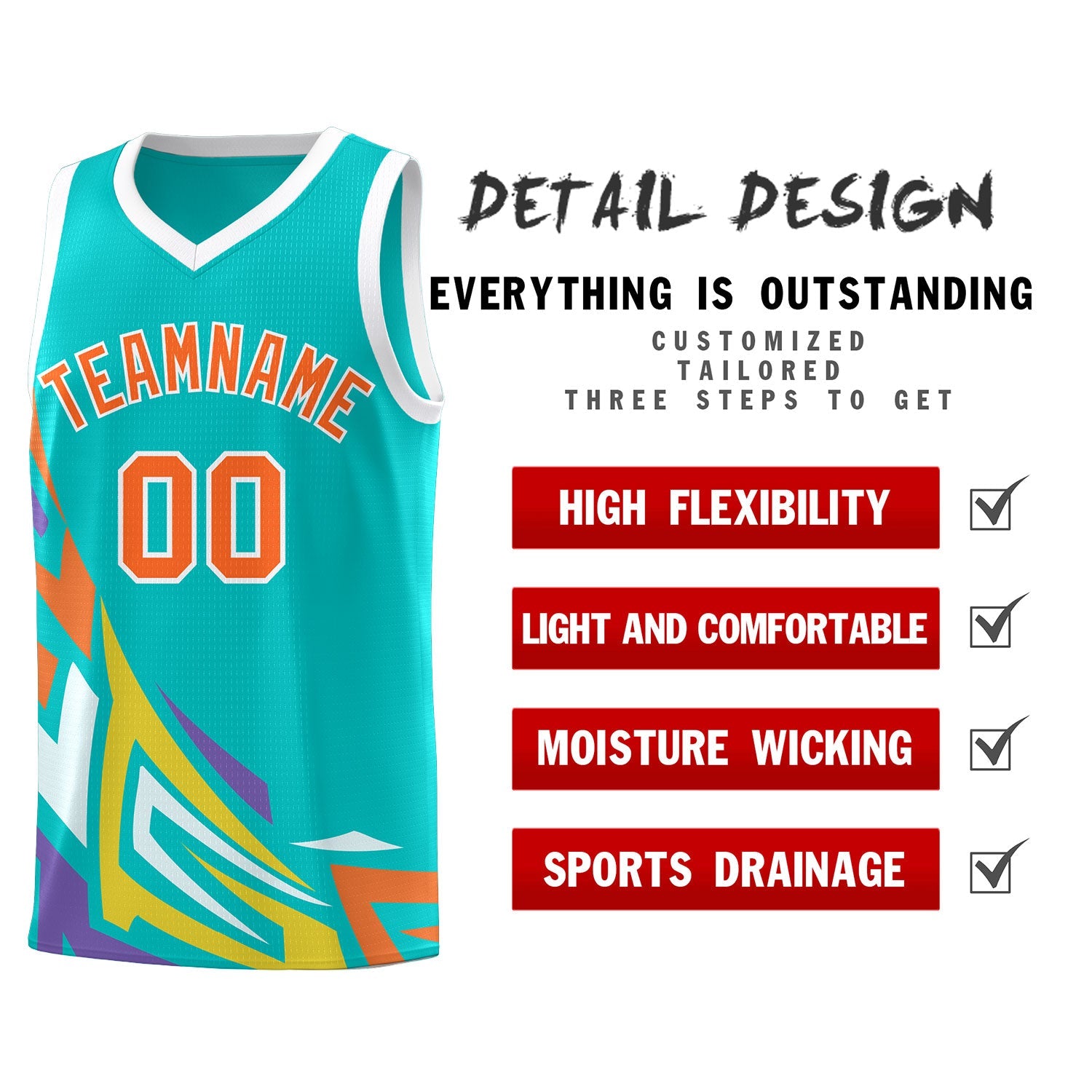 Custom Aqua Gradient Graffiti Pattern Sports Uniform Basketball Jersey