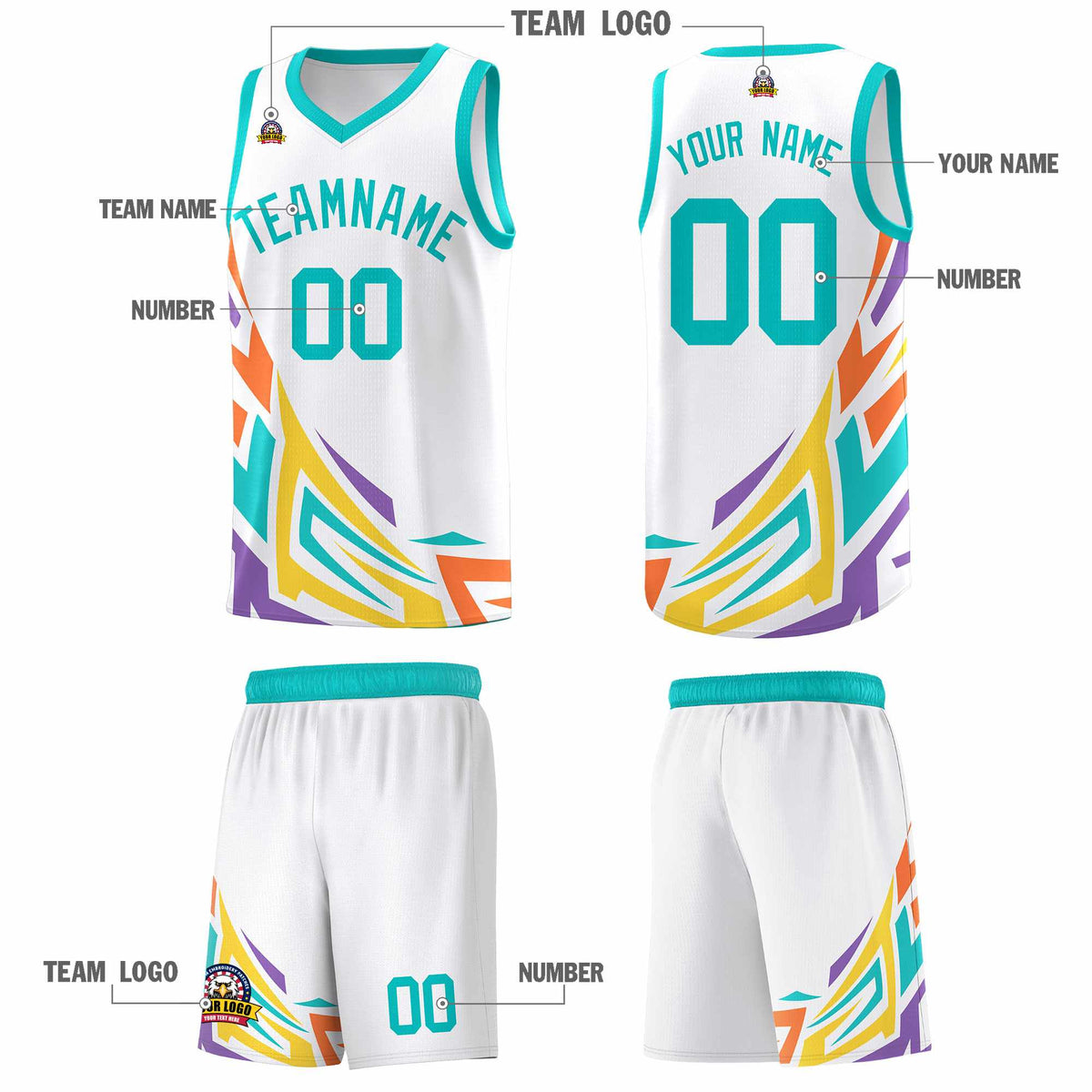 Custom White Gradient Graffiti Pattern Sports Uniform Basketball Jersey