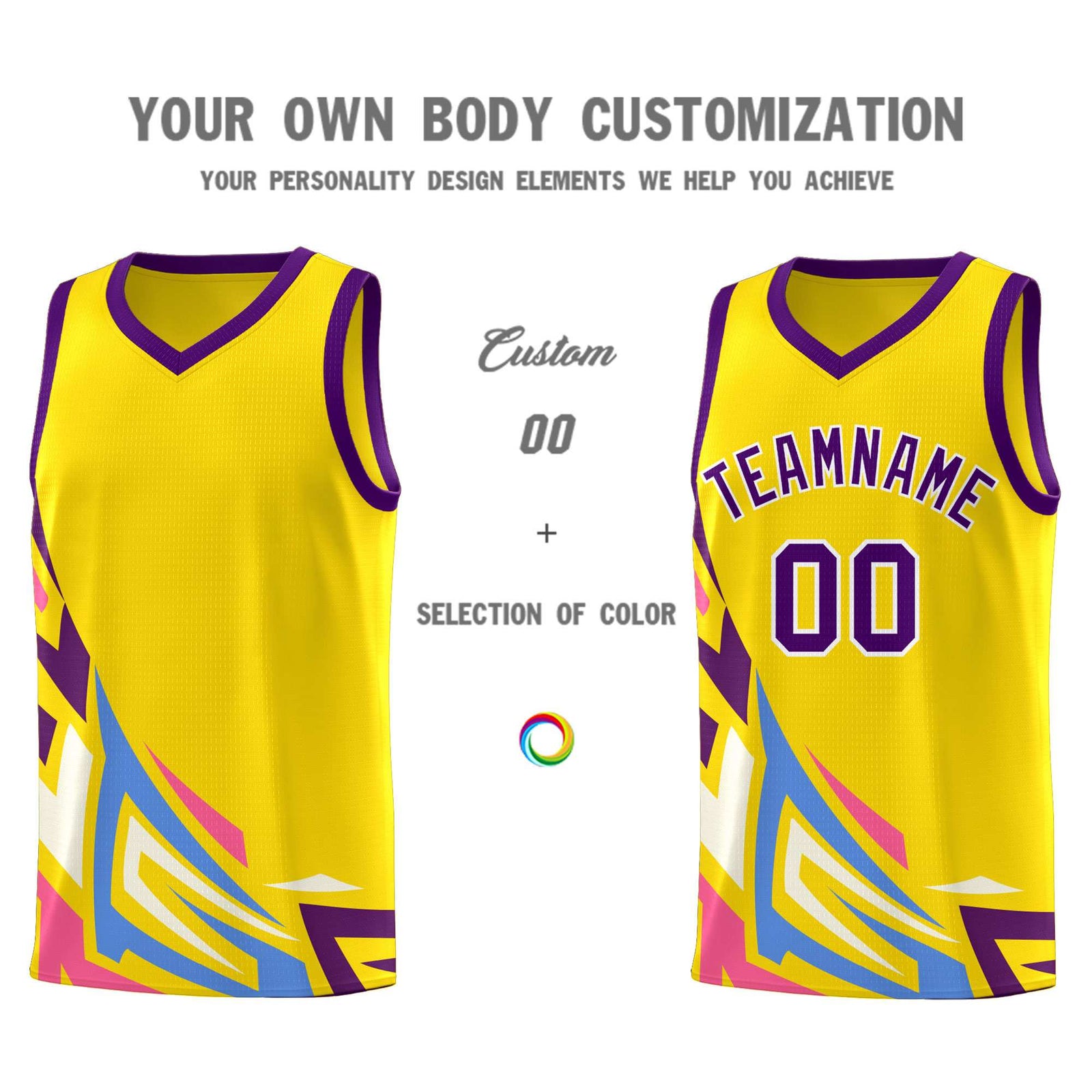 Custom Gold Gradient Graffiti Pattern Sports Uniform Basketball Jersey