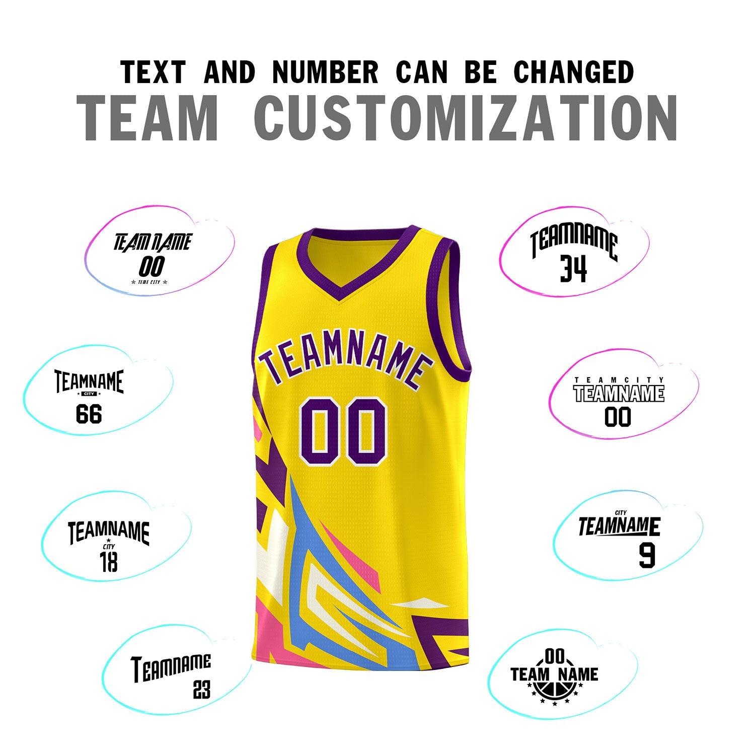 Custom Gold Gradient Graffiti Pattern Sports Uniform Basketball Jersey