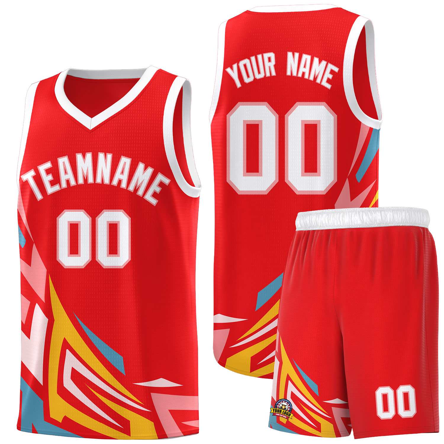 Custom Red Gradient Graffiti Pattern Sports Uniform Basketball Jersey