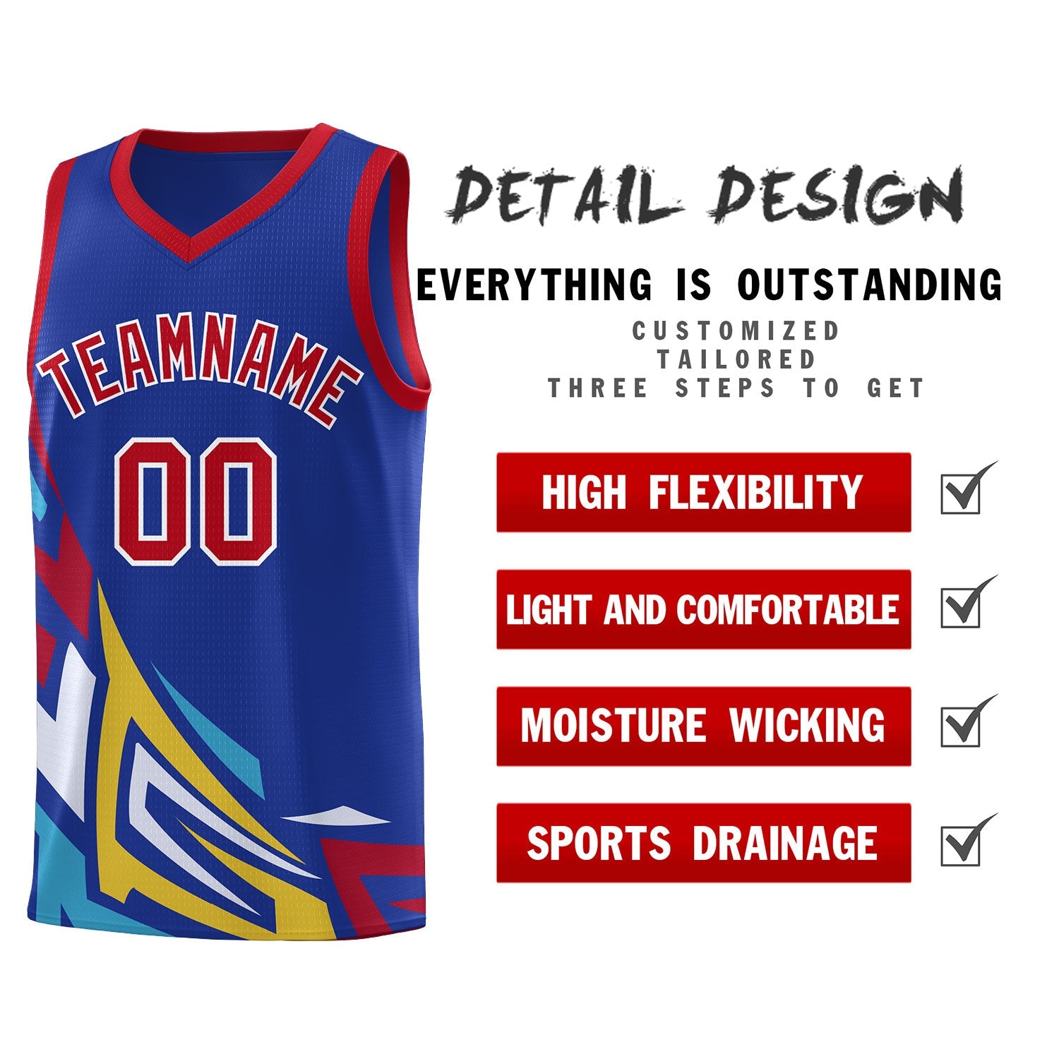 Custom Royal Gradient Graffiti Pattern Sports Uniform Basketball Jersey