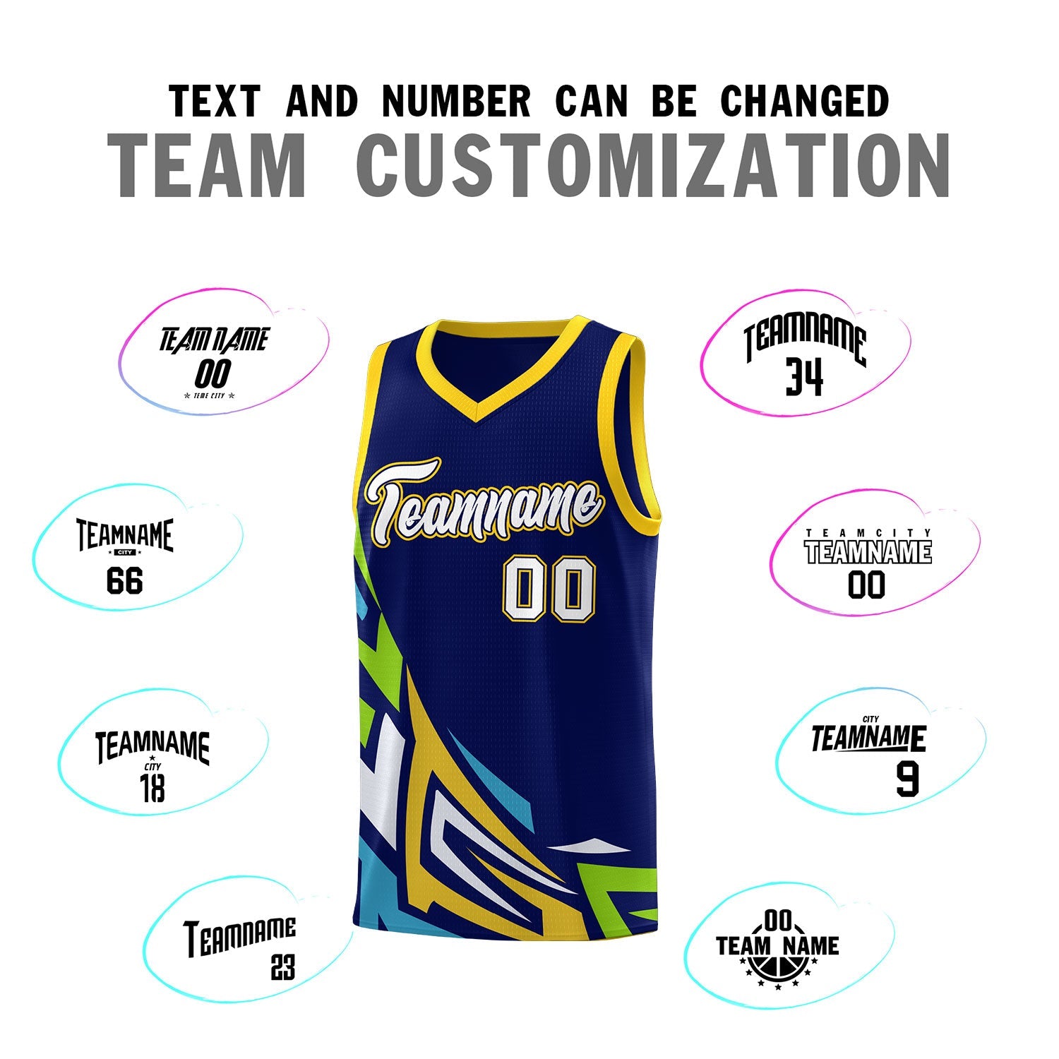 Custom Navy Gradient Graffiti Pattern Sports Uniform Basketball Jersey