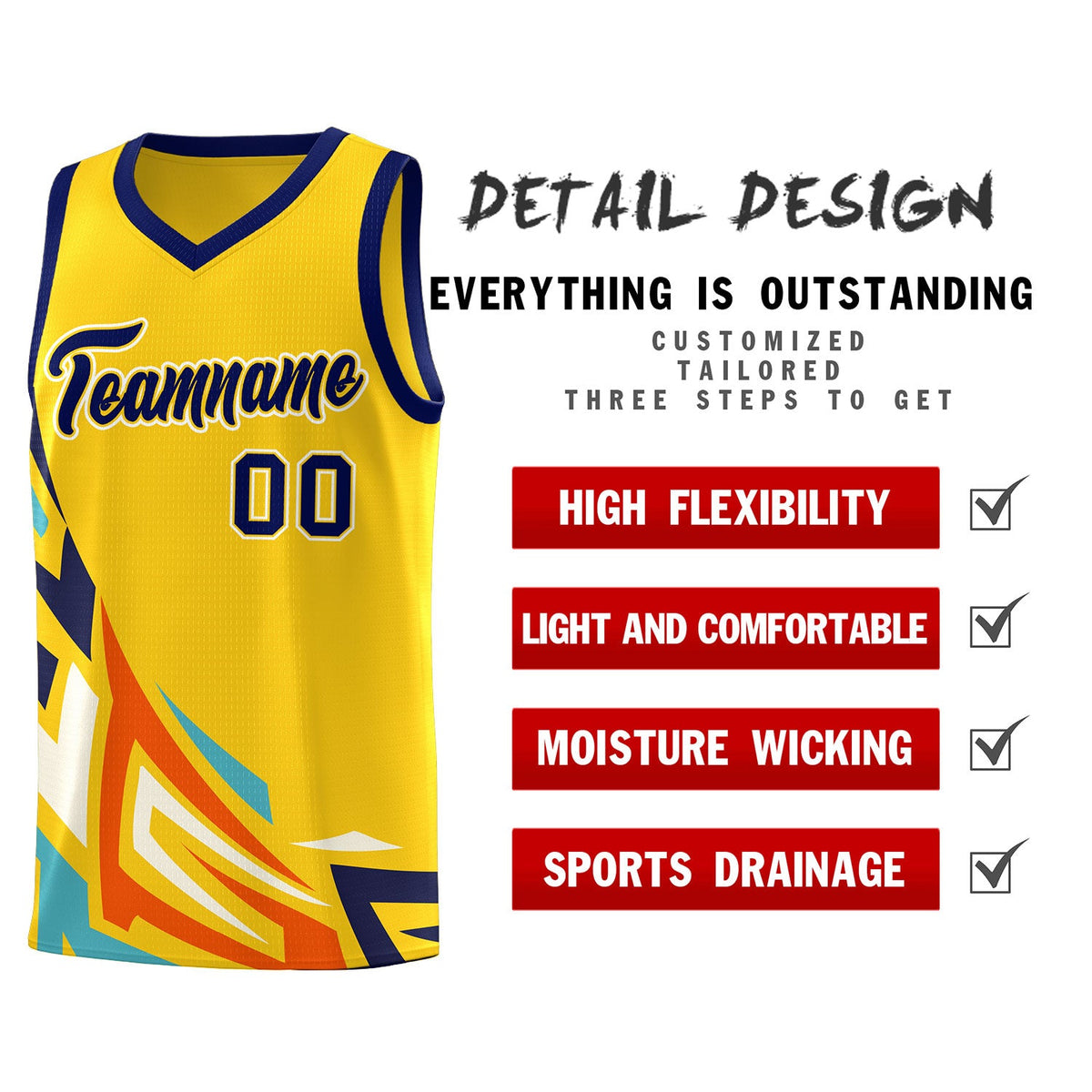 Custom Gold Gradient Graffiti Pattern Sports Uniform Basketball Jersey