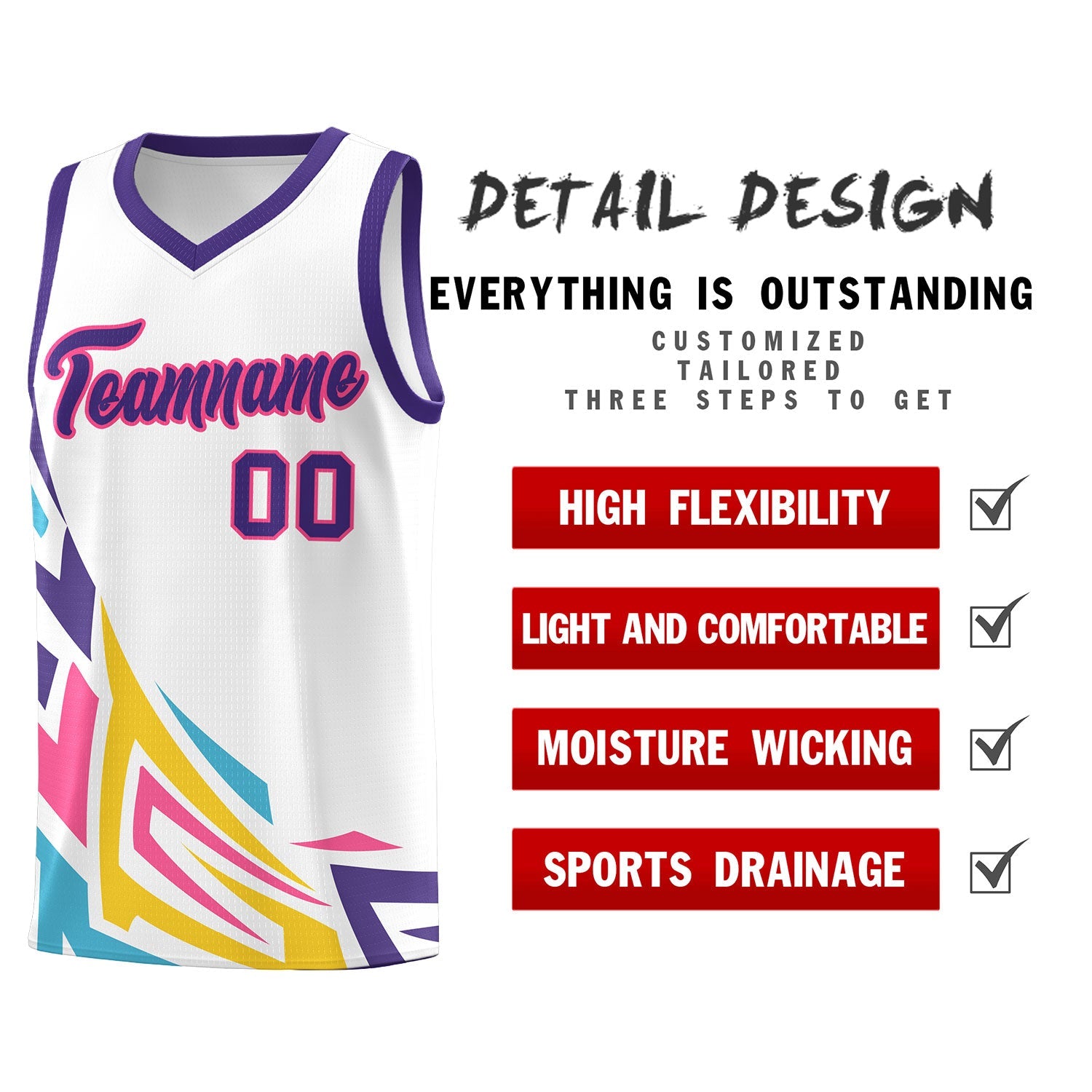 Custom White Gradient Graffiti Pattern Sports Uniform Basketball Jersey