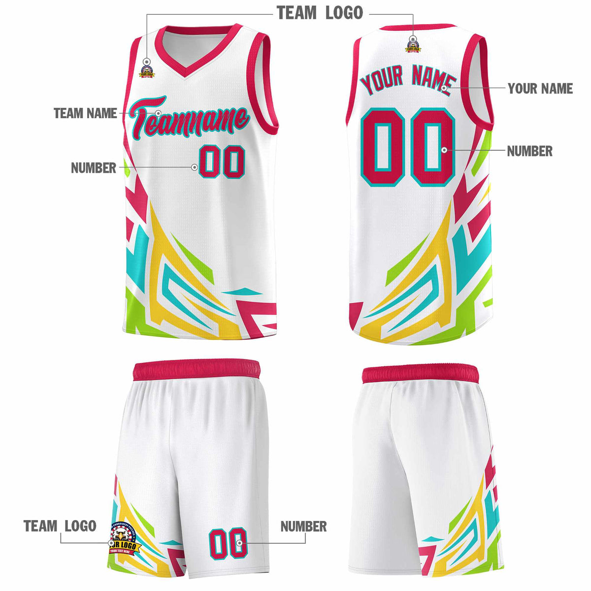 Custom White Gradient Graffiti Pattern Sports Uniform Basketball Jersey