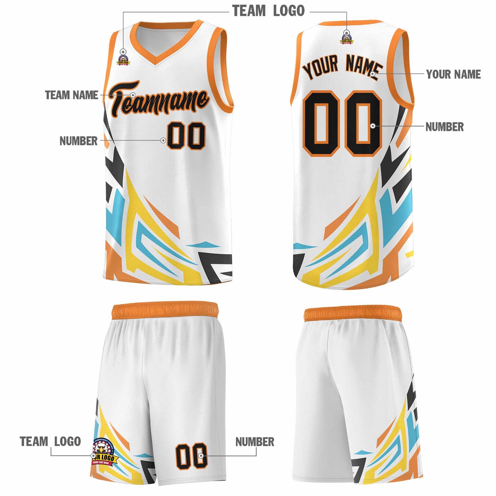Custom White Gradient Graffiti Pattern Sports Uniform Basketball Jersey