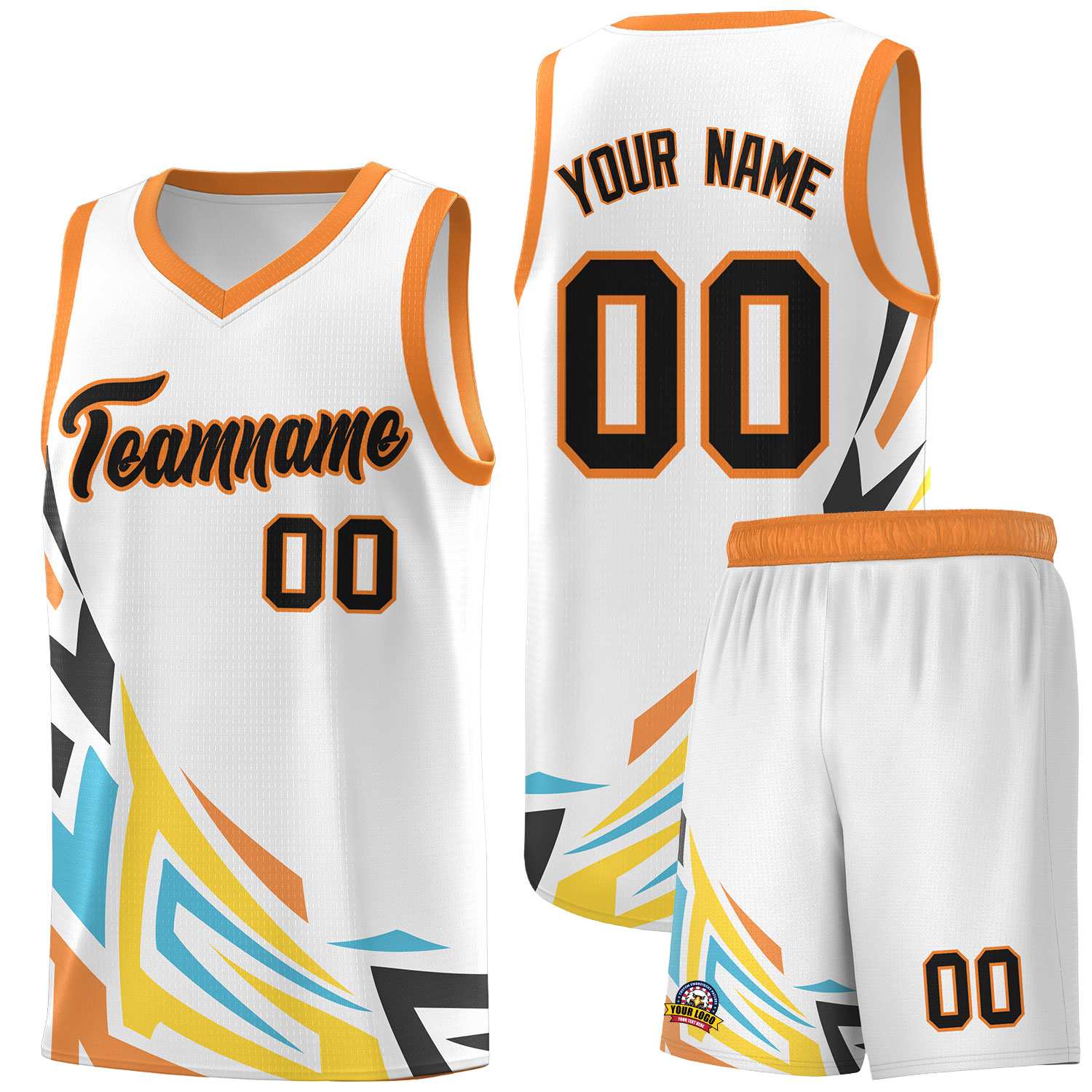 Custom White Gradient Graffiti Pattern Sports Uniform Basketball Jersey
