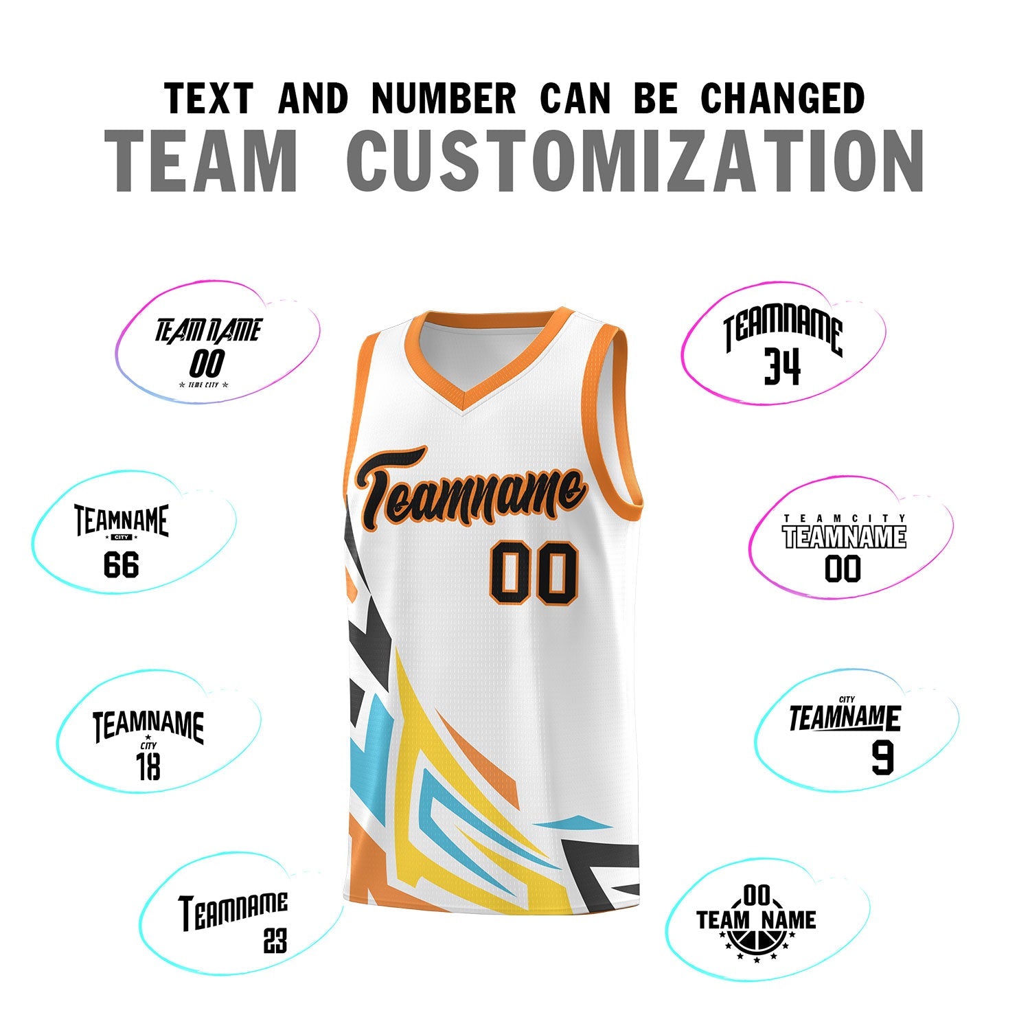 Custom White Gradient Graffiti Pattern Sports Uniform Basketball Jersey