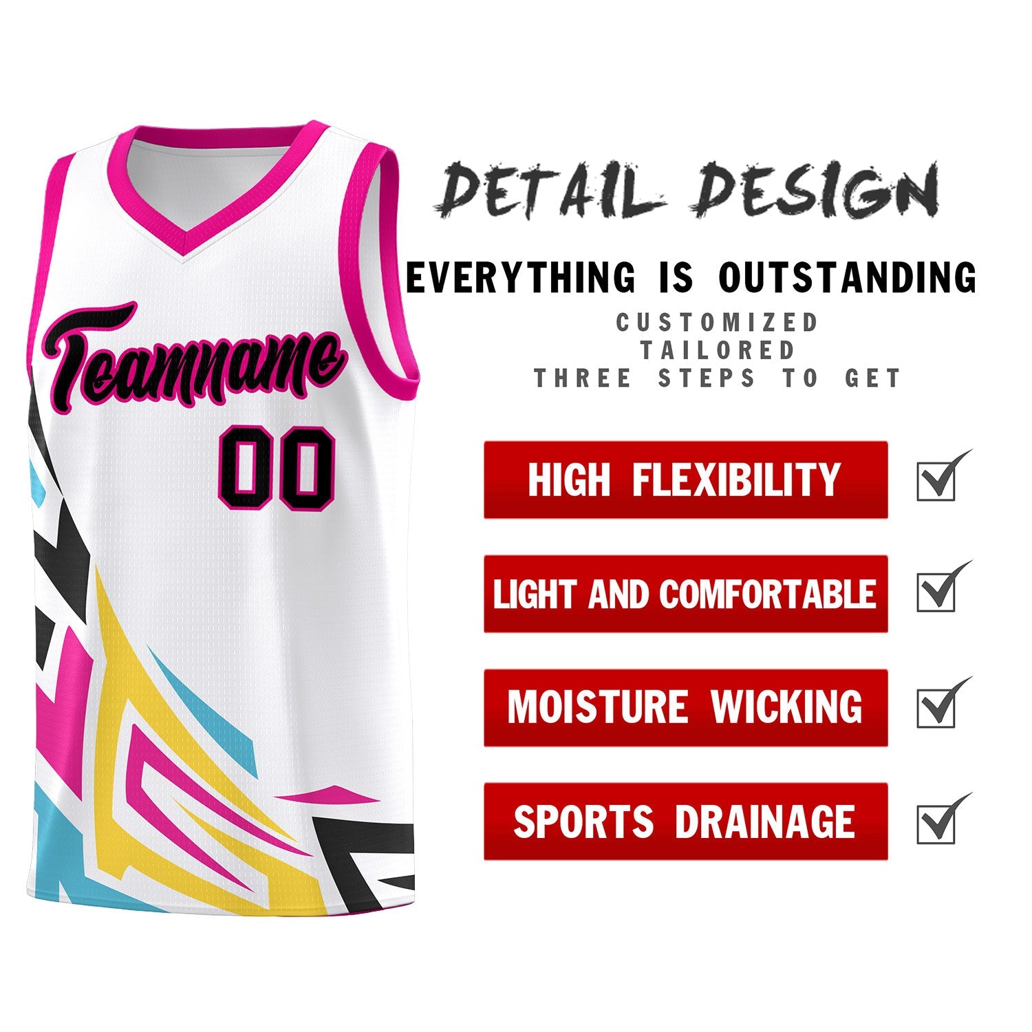 Custom White Gradient Graffiti Pattern Sports Uniform Basketball Jersey