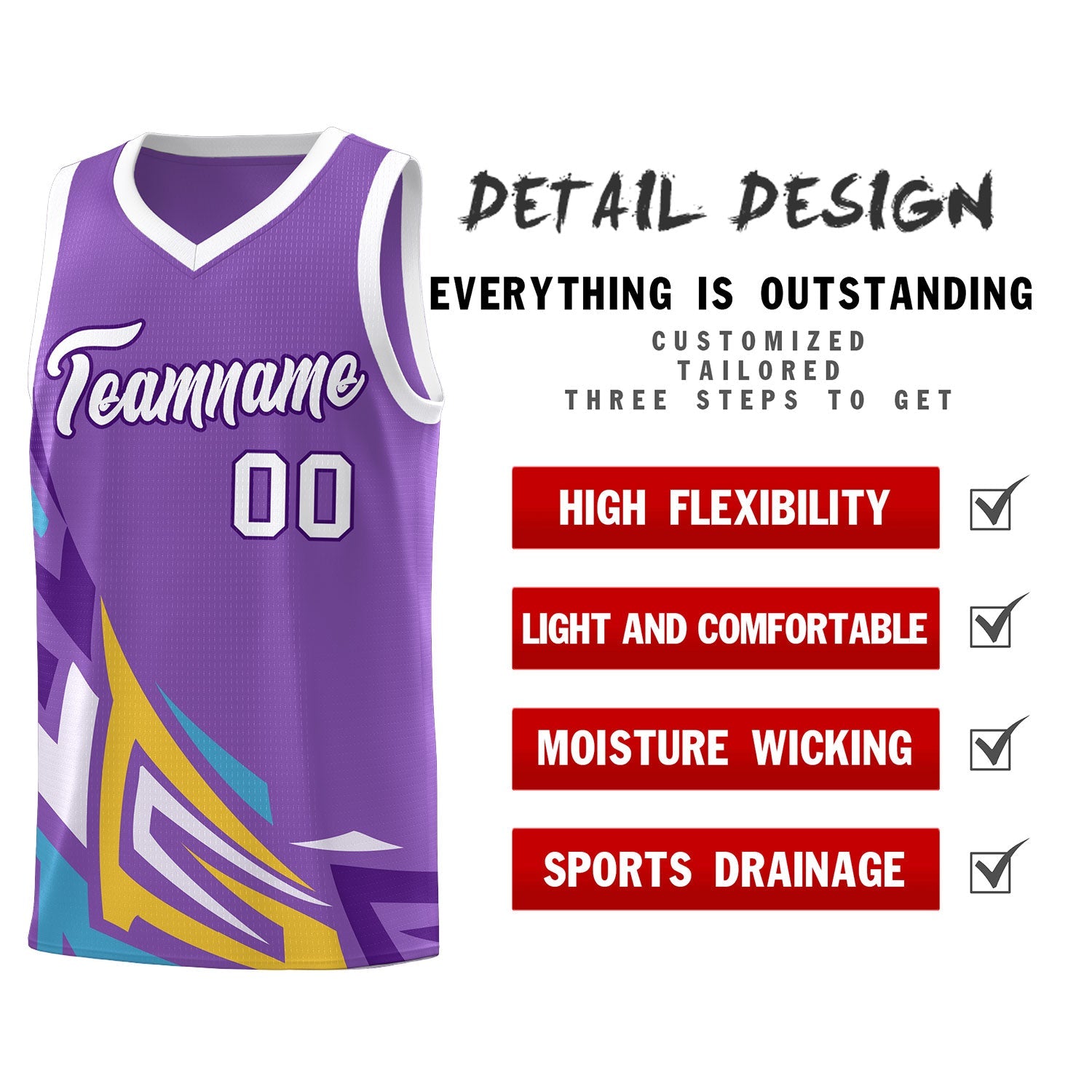 Custom Light Purple Gradient Graffiti Pattern Sports Uniform Basketball Jersey