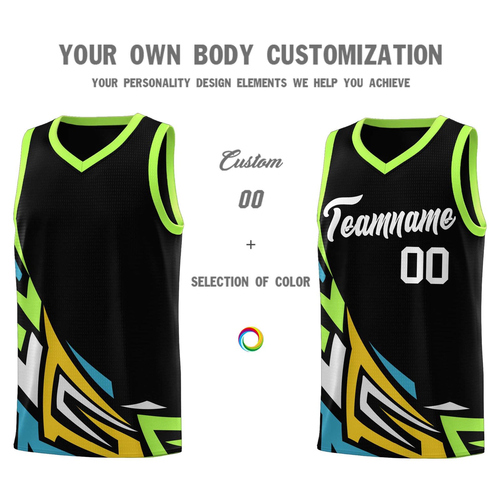 Custom Black Gradient Graffiti Pattern Sports Uniform Basketball Jersey