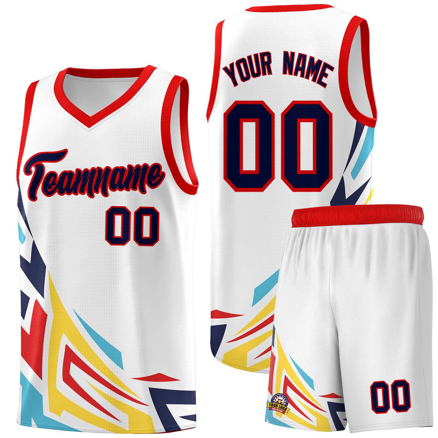 Custom White Gradient Graffiti Pattern Sports Uniform Basketball Jersey