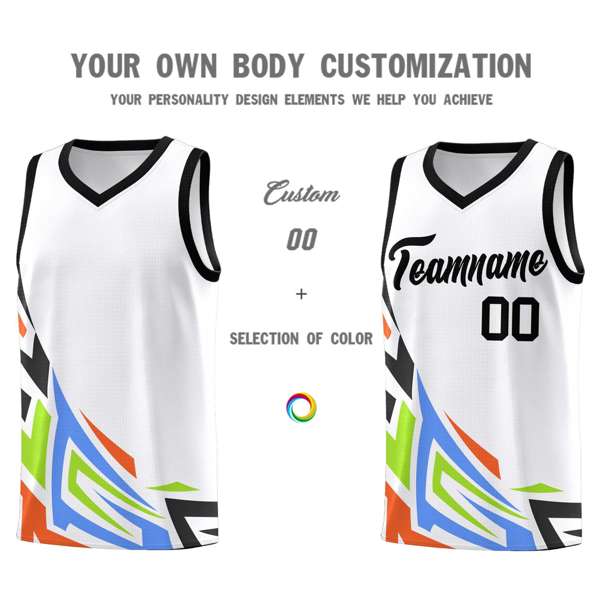 Custom White Gradient Graffiti Pattern Sports Uniform Basketball Jersey