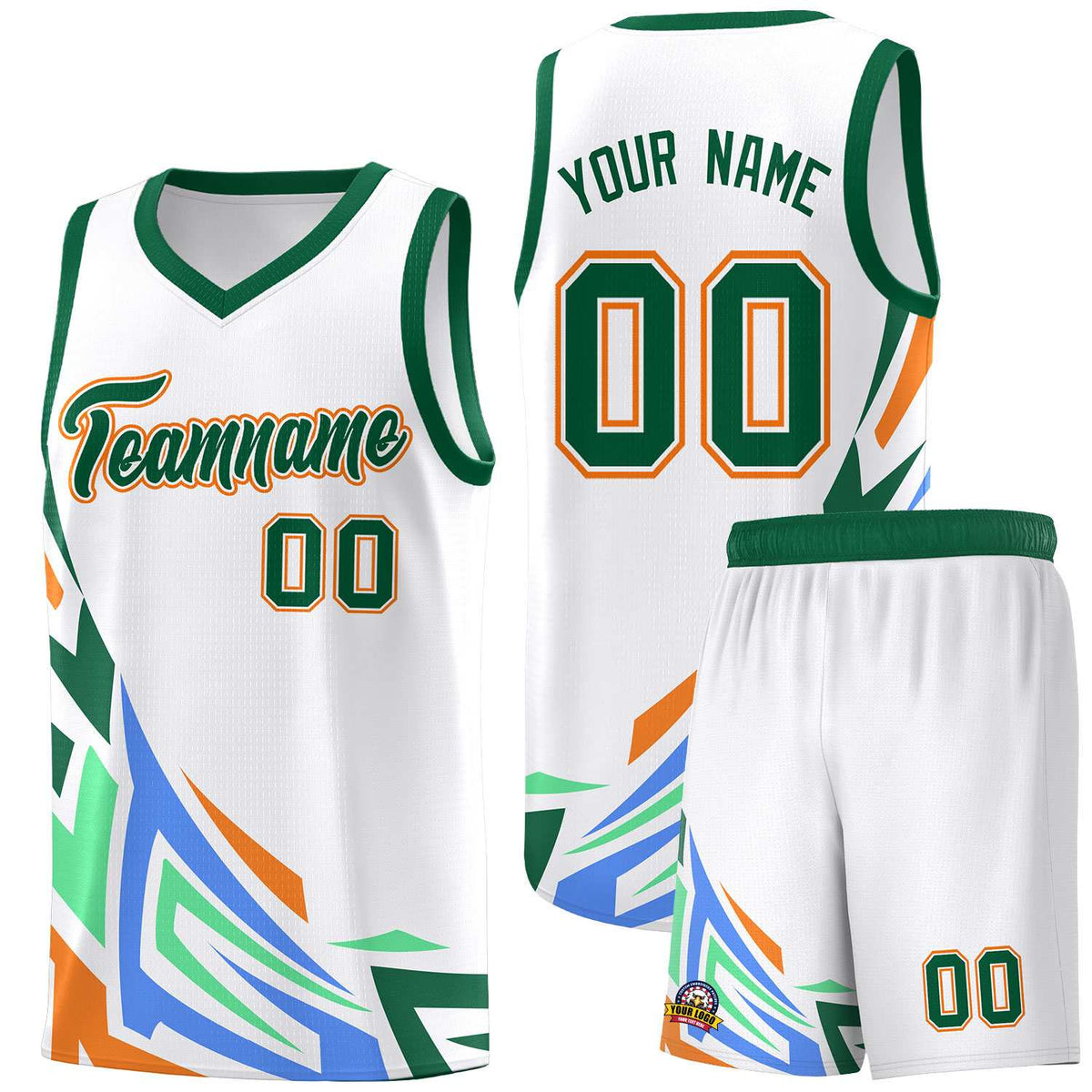 Custom White Gradient Graffiti Pattern Sports Uniform Basketball Jersey