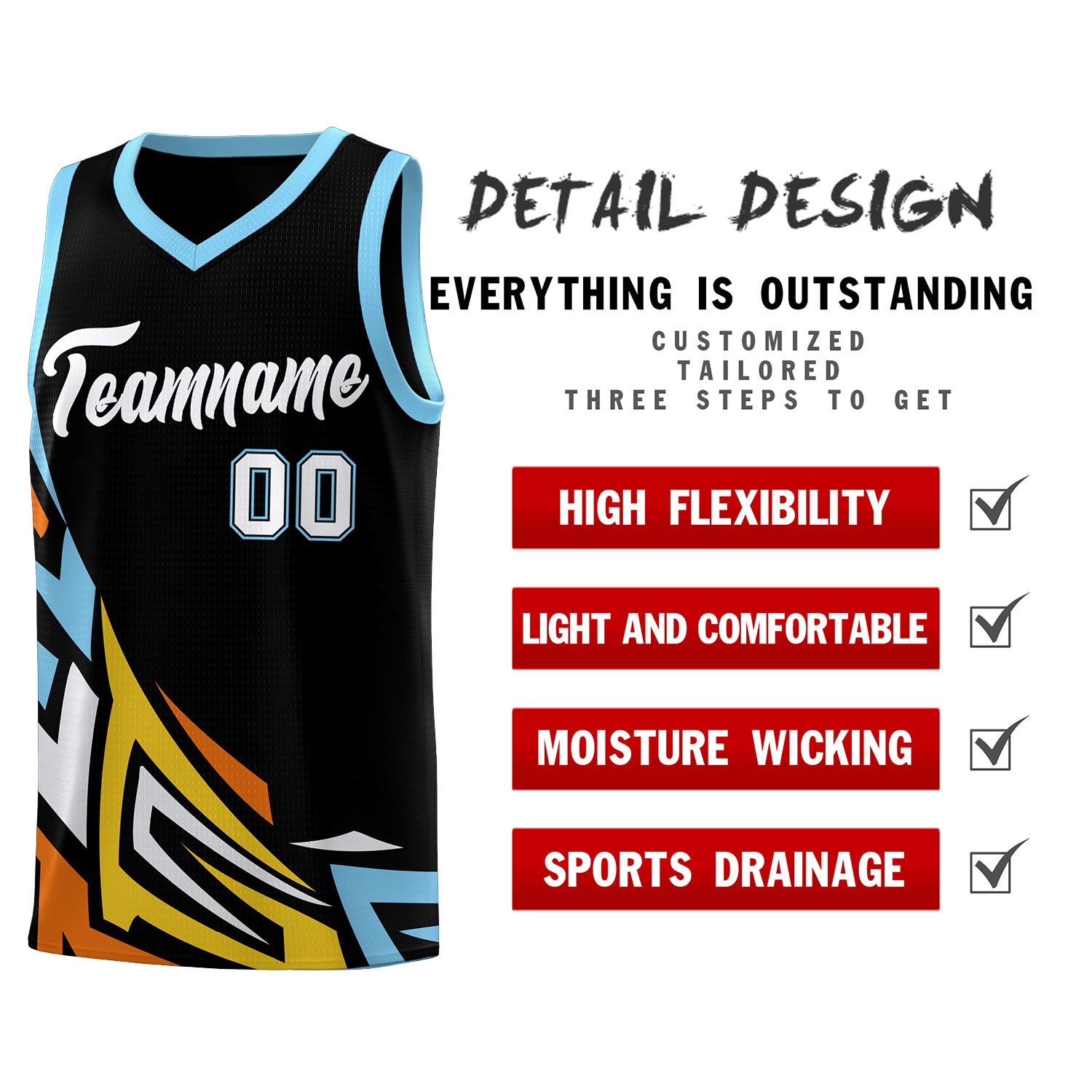 Custom Black Gradient Graffiti Pattern Sports Uniform Basketball Jersey