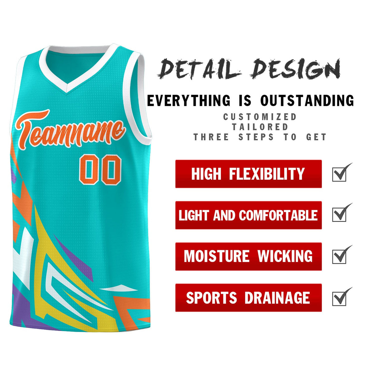 Custom Aqua Gradient Graffiti Pattern Sports Uniform Basketball Jersey