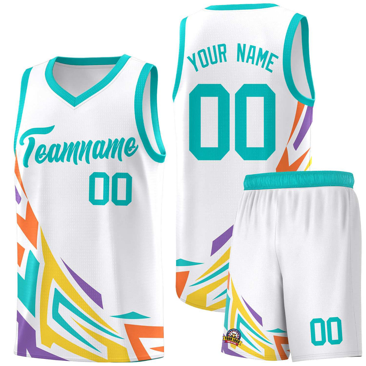 Custom White Gradient Graffiti Pattern Sports Uniform Basketball Jersey