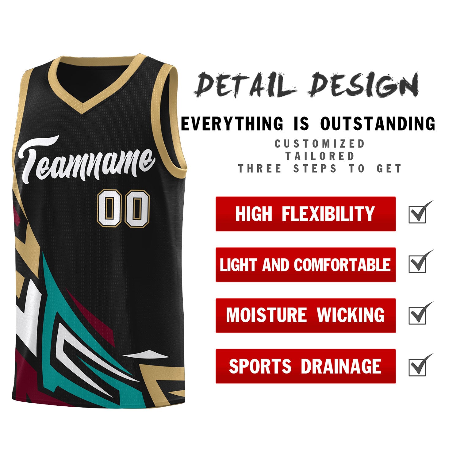 Custom Black Gradient Graffiti Pattern Sports Uniform Basketball Jersey