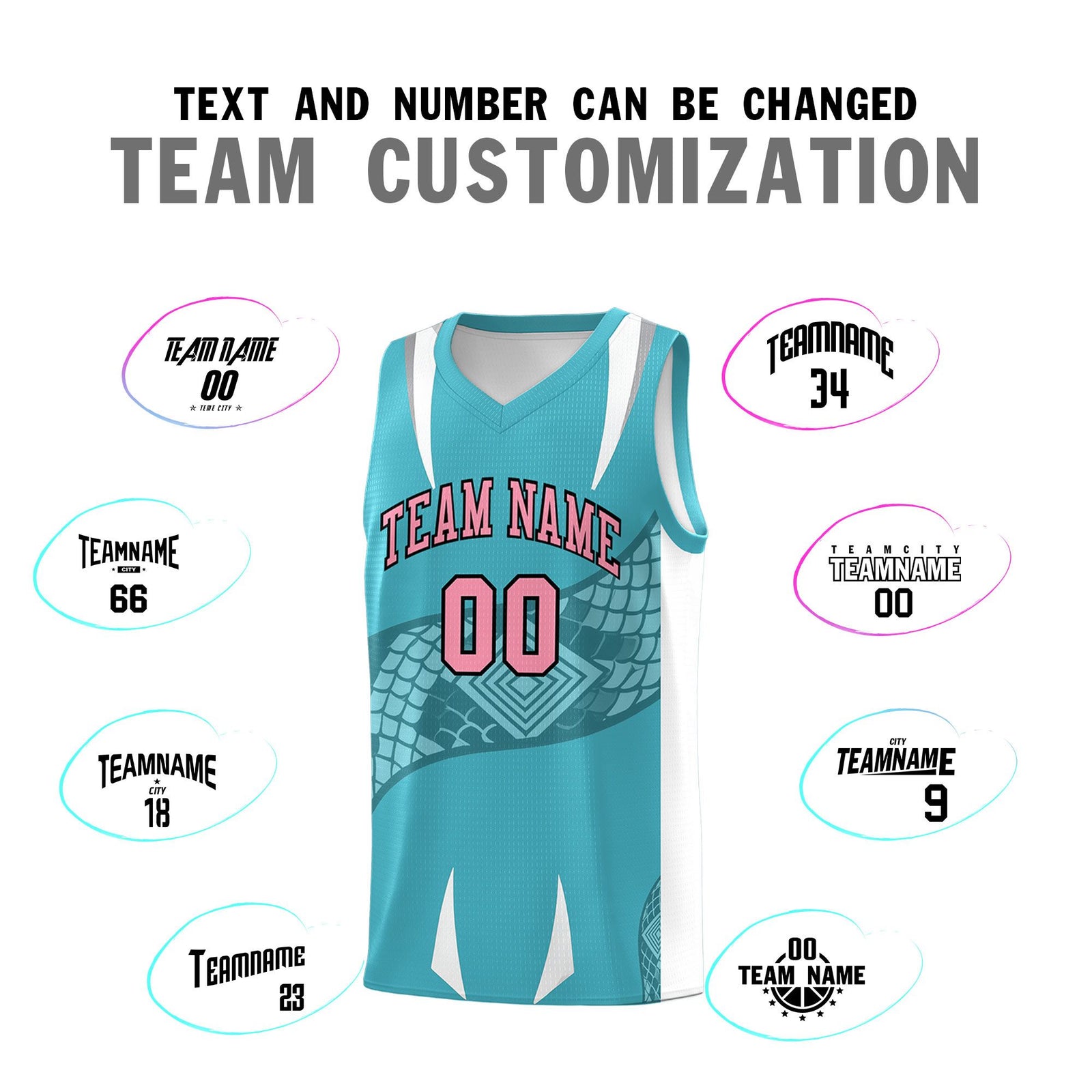 Custom Sky Blue White Snake Scale Venomous Fang Drapable Graffiti Pattern Basketball Suit Jersey