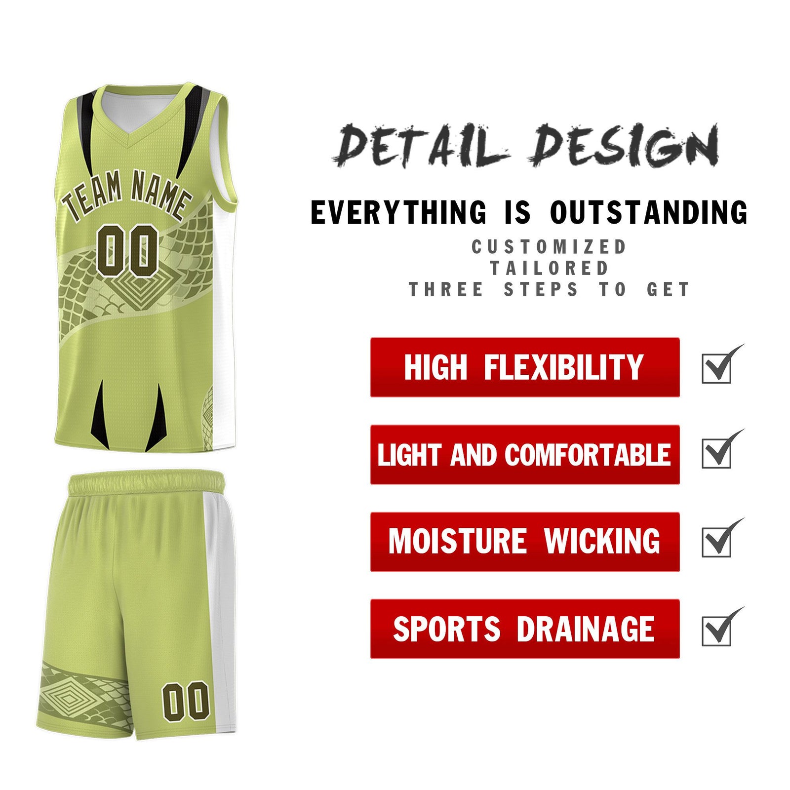 Custom Champagne White Snake Scale Venomous Fang for Clubs Graffiti Pattern Basketball Suit Jersey