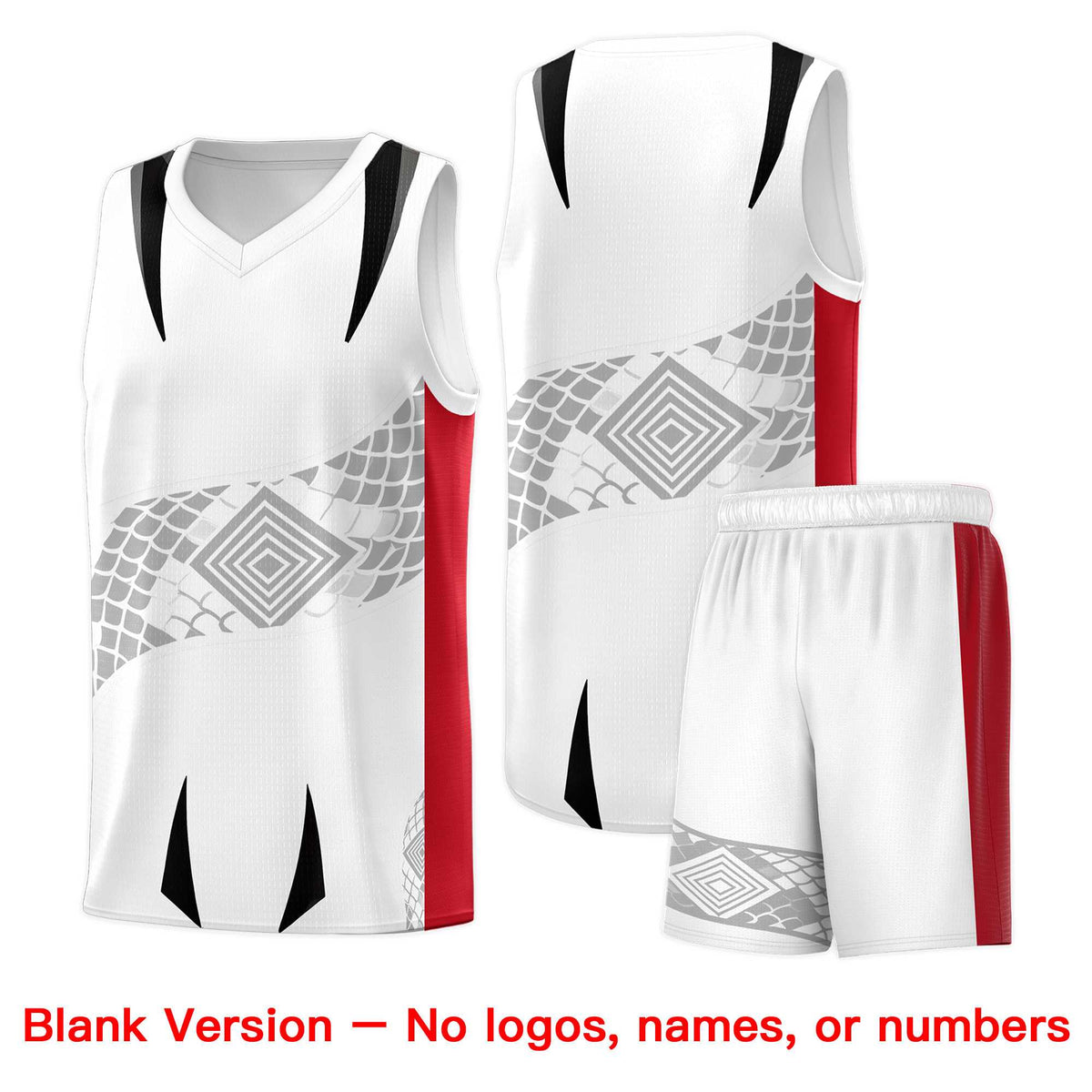 Custom White Black Snake Scale Venomous Fang for Leagues Graffiti Pattern Basketball Suit Jersey