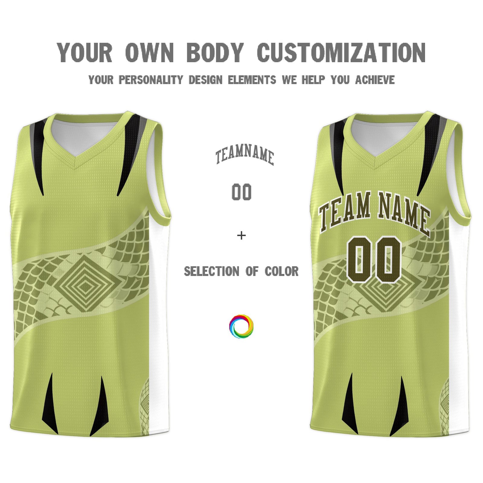 Custom Champagne White Snake Scale Venomous Fang for Clubs Graffiti Pattern Basketball Suit Jersey