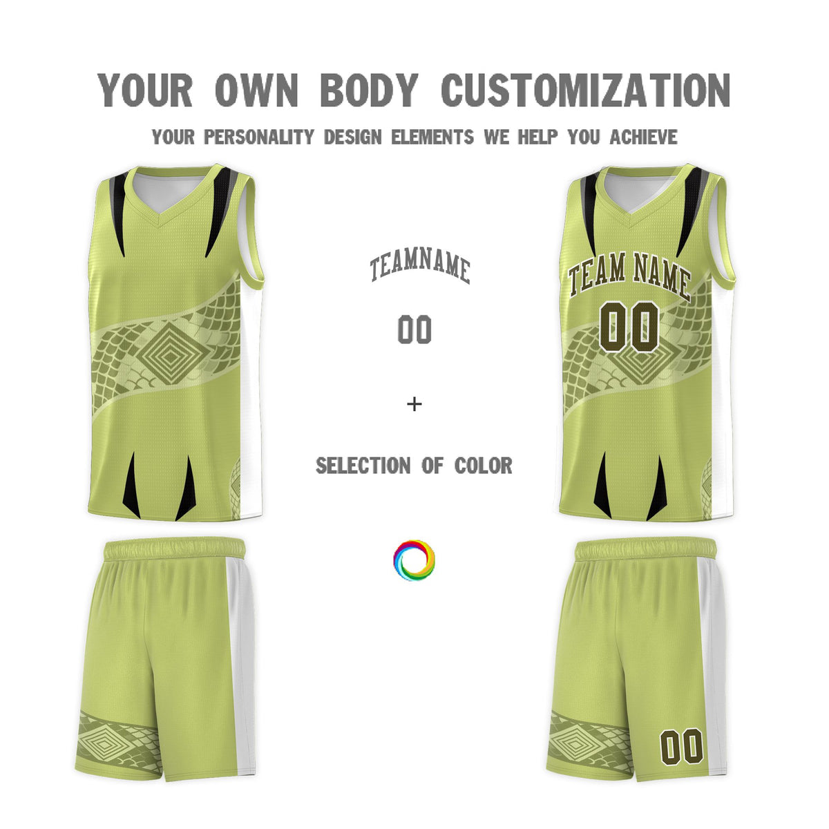 Custom Champagne White Snake Scale Venomous Fang for Clubs Graffiti Pattern Basketball Suit Jersey