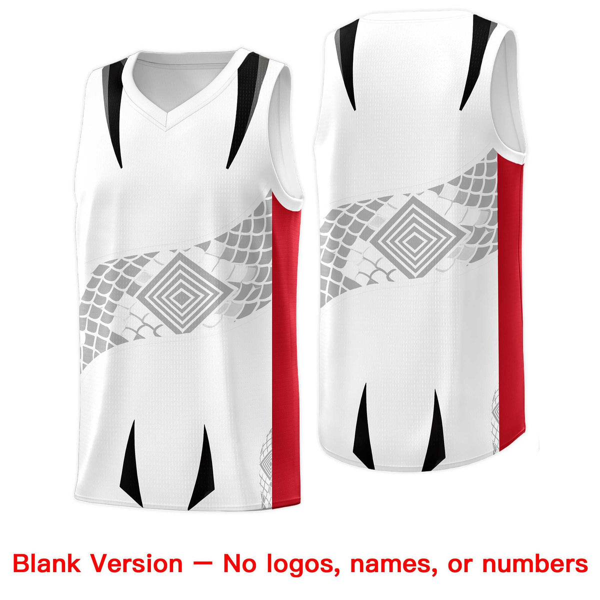 Custom White Black Snake Scale Venomous Fang for Leagues Graffiti Pattern Basketball Suit Jersey