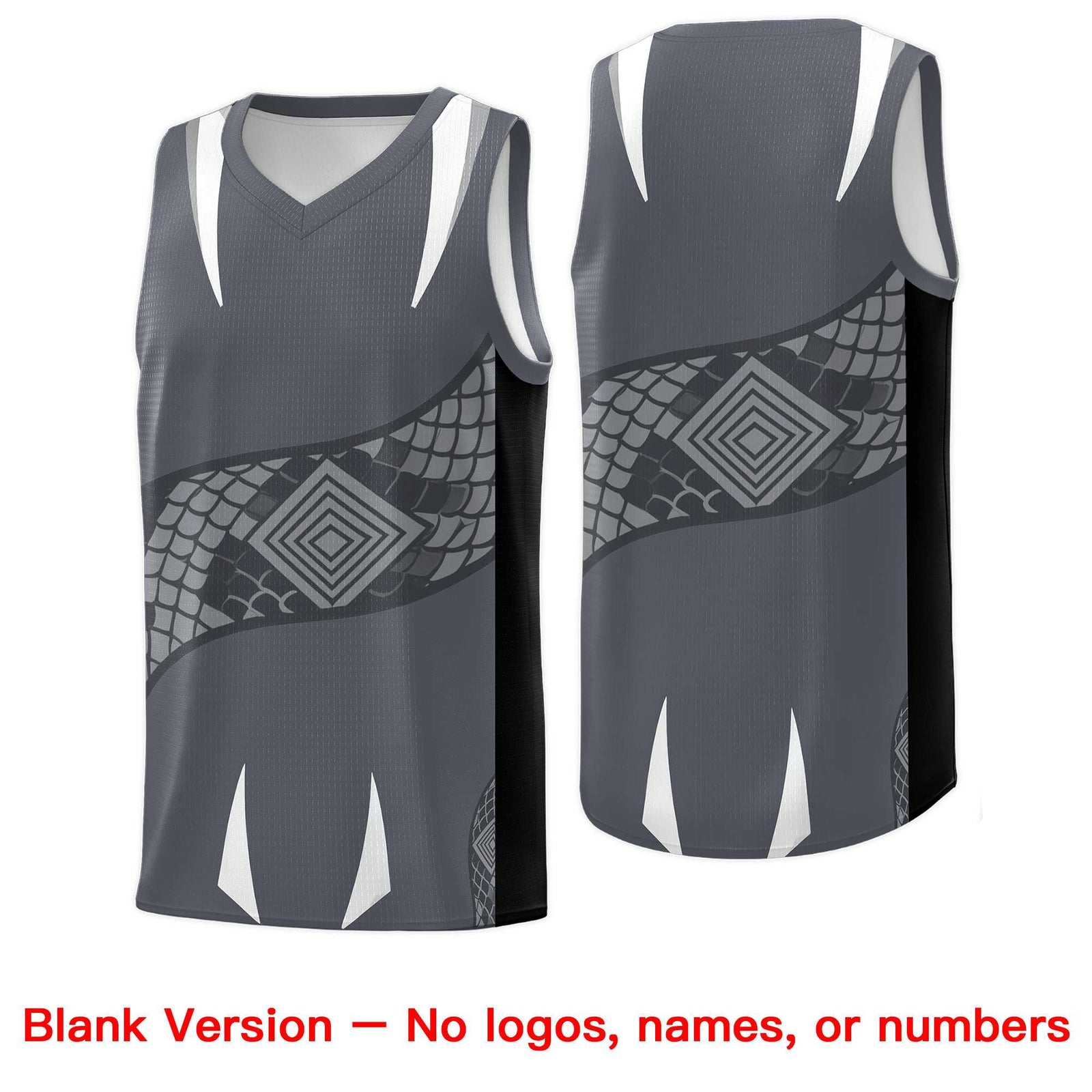 Custom White Black Snake Scale Venomous Fang for Leagues Graffiti Pattern Basketball Suit Jersey