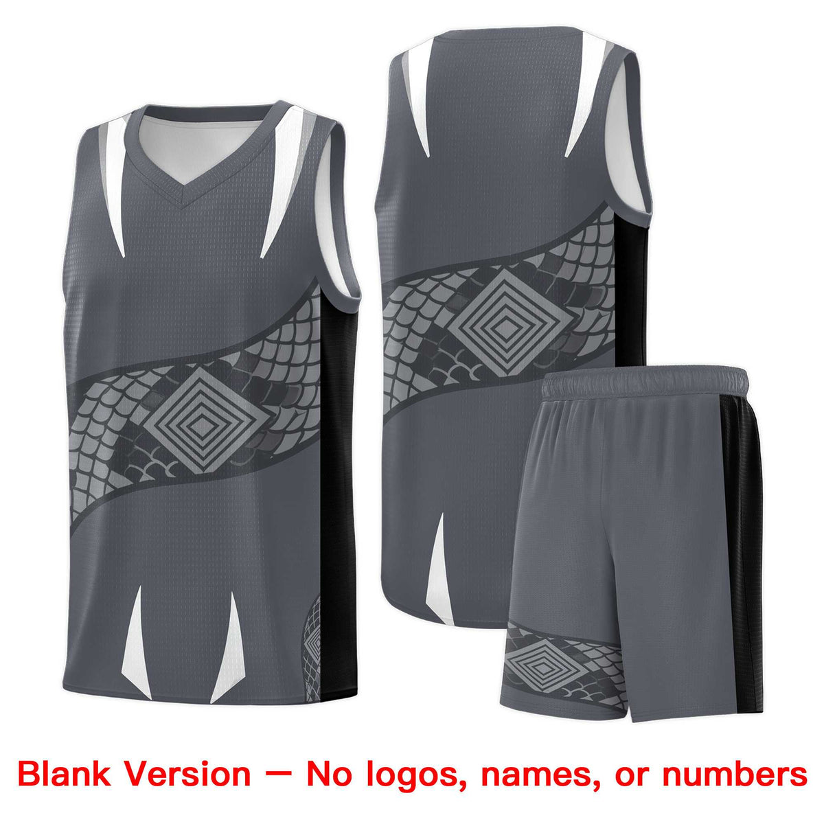 Custom White Black Snake Scale Venomous Fang for Leagues Graffiti Pattern Basketball Suit Jersey