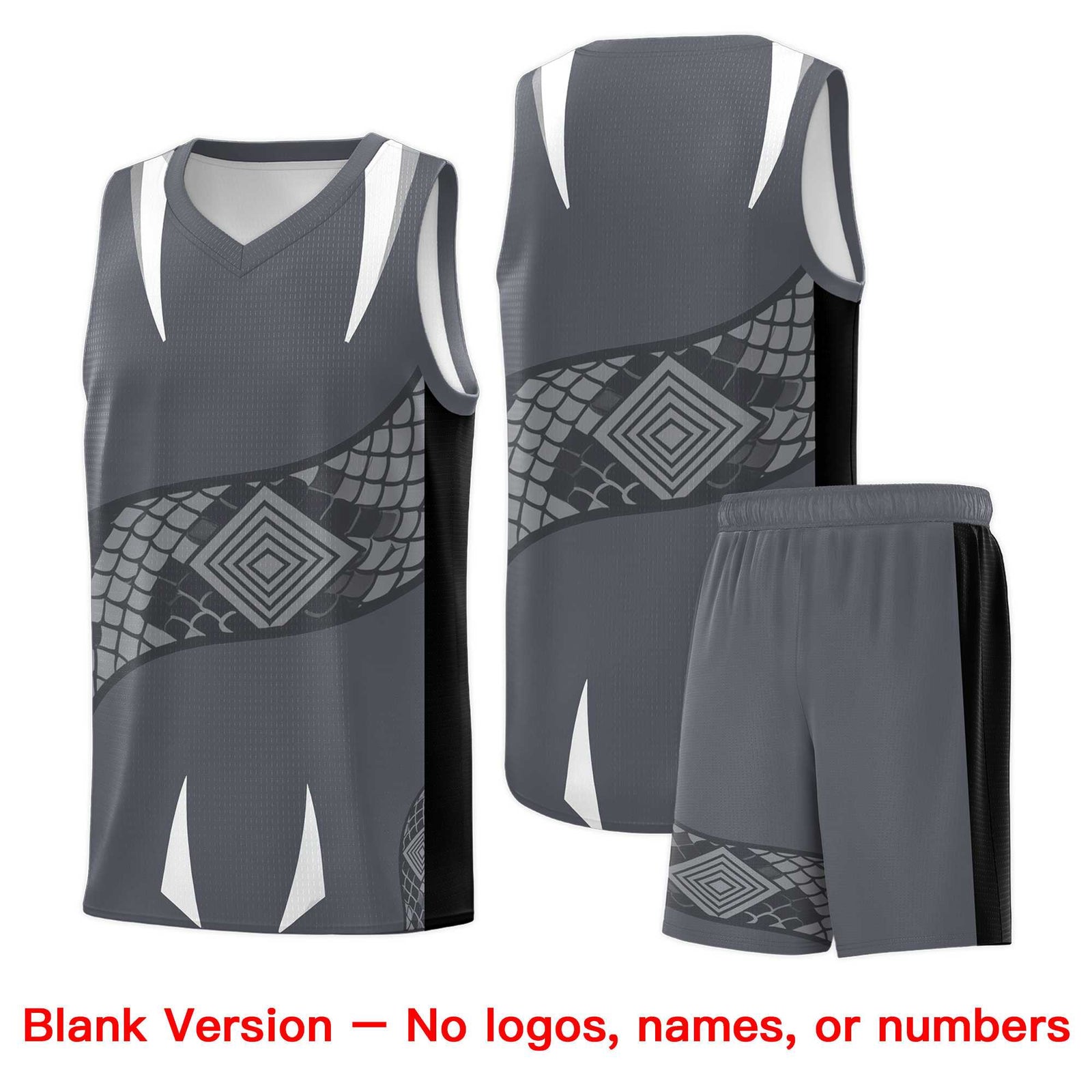 Custom White Black Snake Scale Venomous Fang for Leagues Graffiti Pattern Basketball Suit Jersey