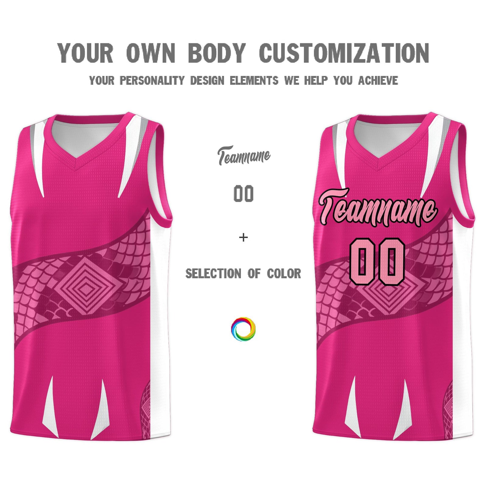 Custom Rose Red White Snake Scale Venomous Fang Breathable Graffiti Pattern Basketball Suit Jersey