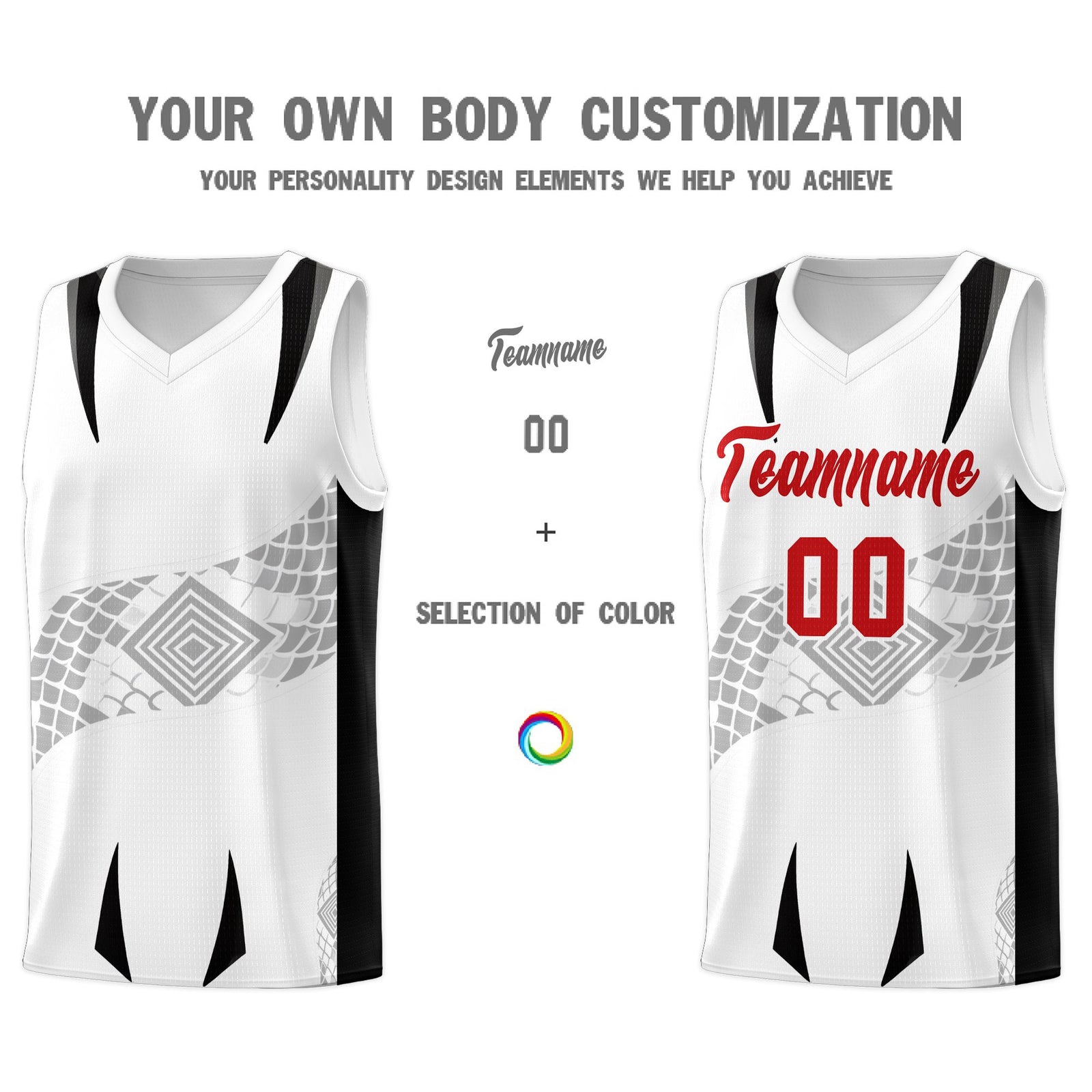 Custom White Black Snake Scale Venomous Fang for Leagues Graffiti Pattern Basketball Suit Jersey