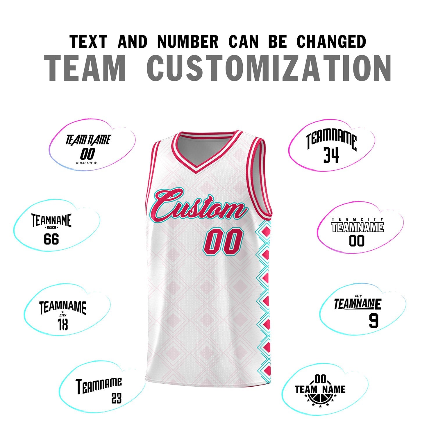 Custom White Side Blocks Sports Uniform Basketball Jersey