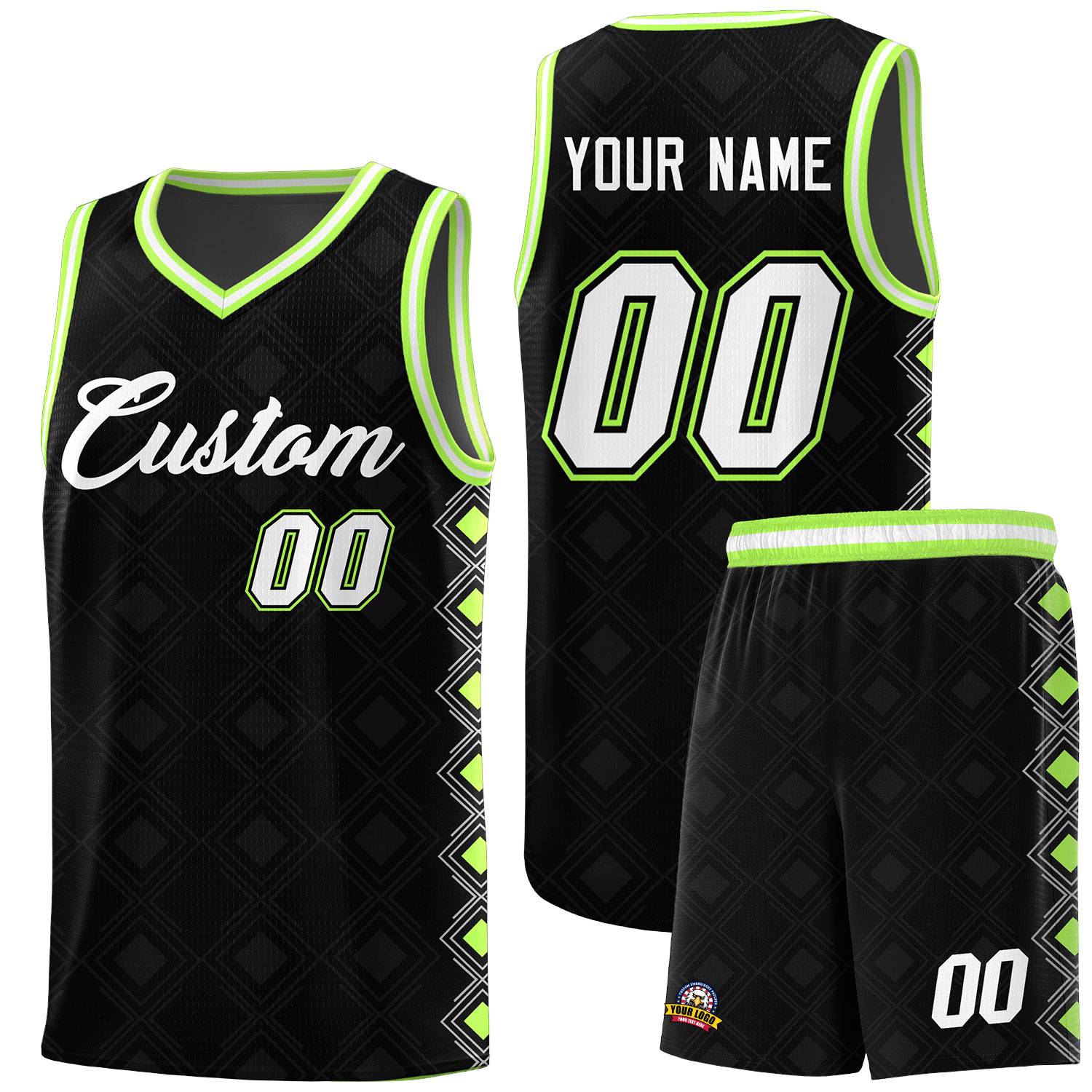 Custom Black Side Blocks Sports Uniform Basketball Jersey