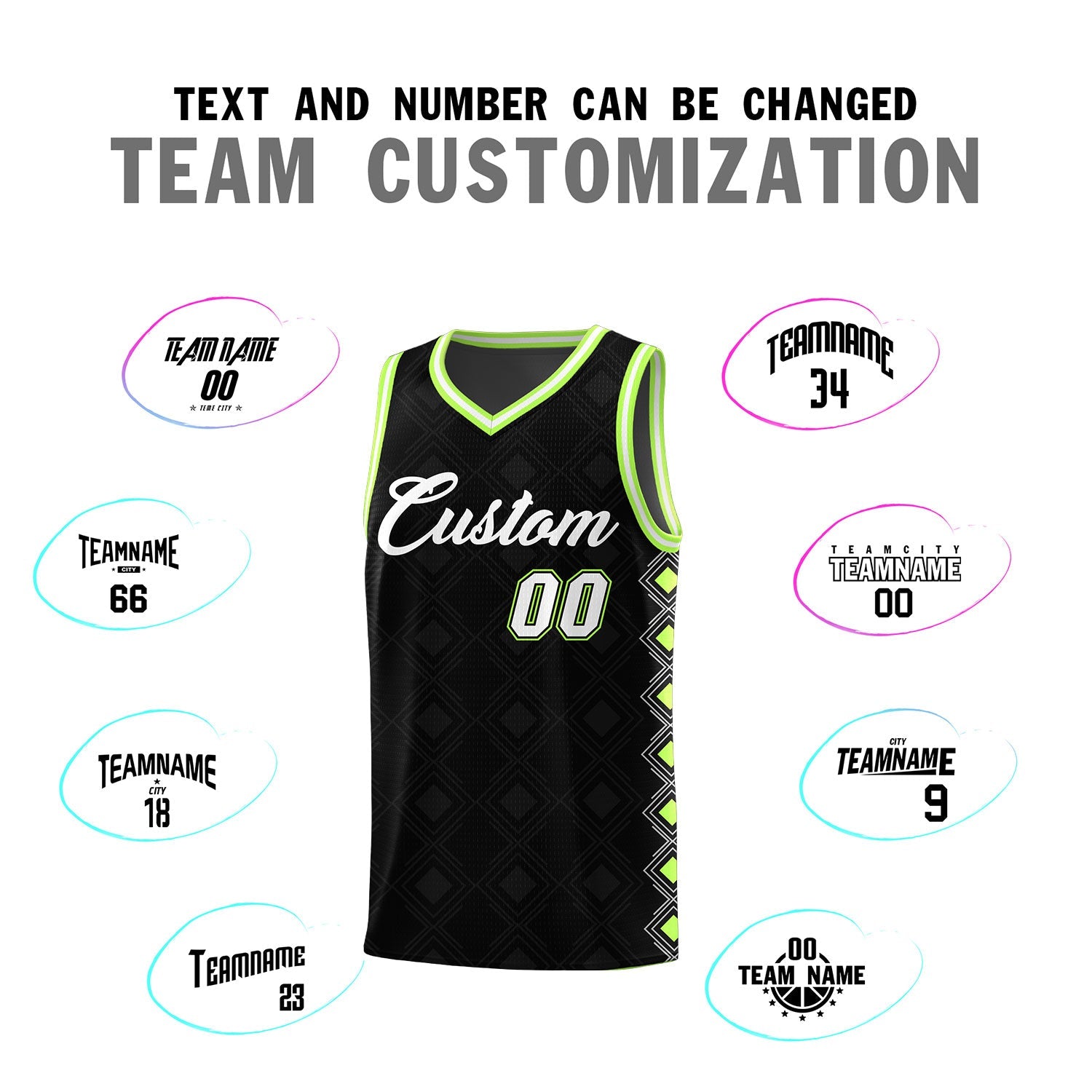 Custom Black Side Blocks Sports Uniform Basketball Jersey