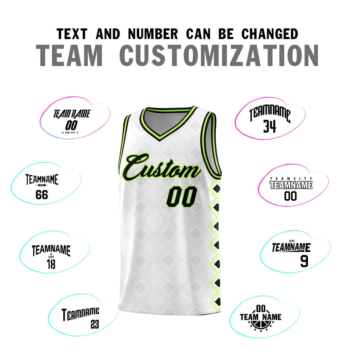 Custom White Side Blocks Sports Uniform Basketball Jersey