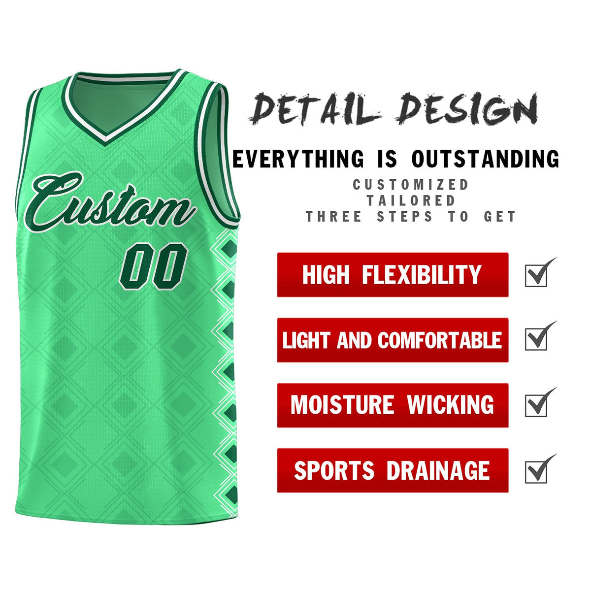 Custom Bright Green Side Blocks Sports Uniform Basketball Jersey