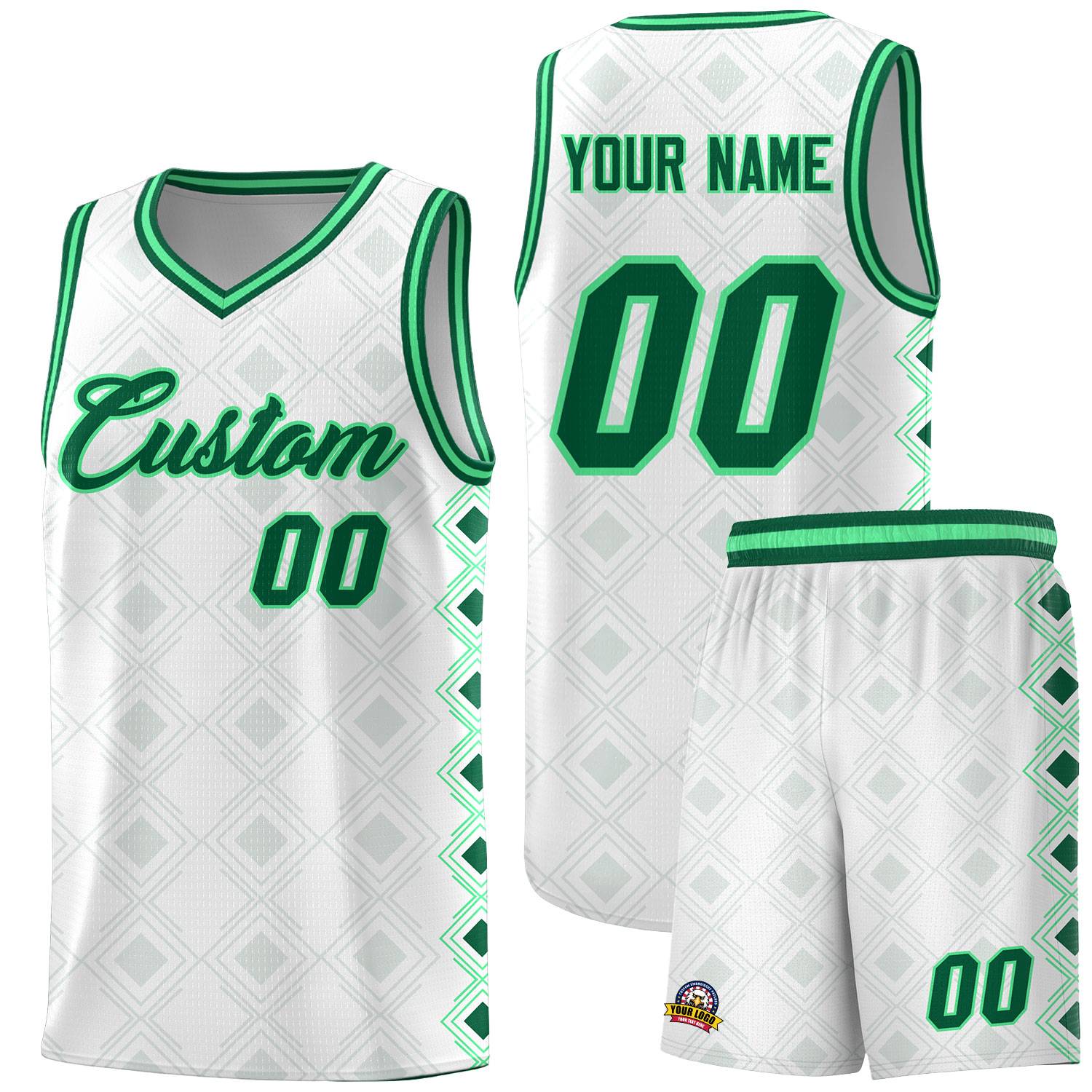 Custom White Side Blocks Sports Uniform Basketball Jersey