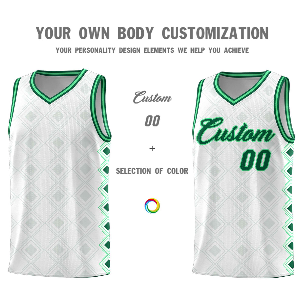 Custom White Side Blocks Sports Uniform Basketball Jersey
