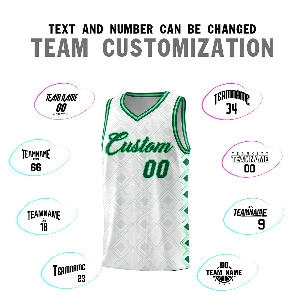 Custom White Side Blocks Sports Uniform Basketball Jersey