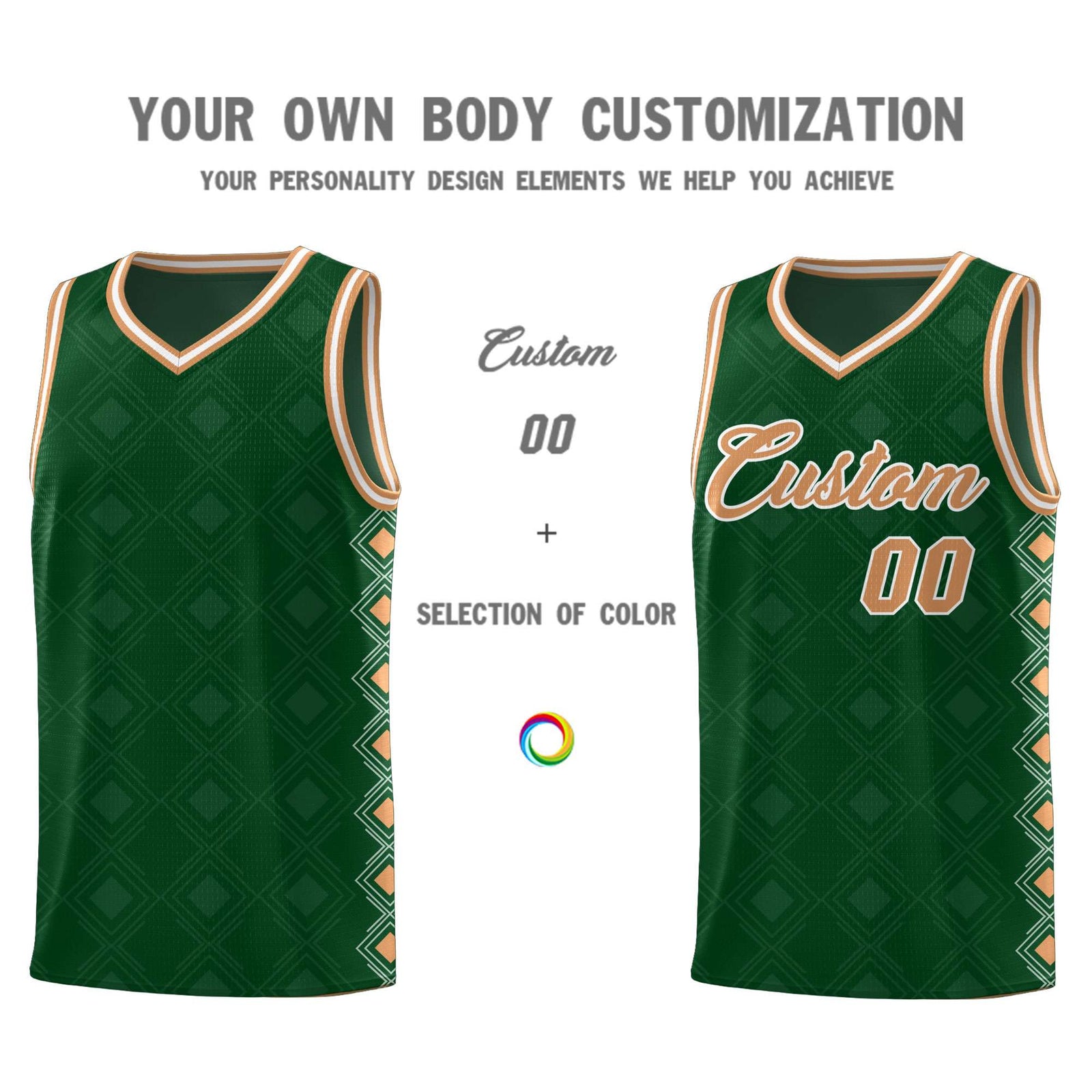 Custom Kelly Green Side Blocks Sports Uniform Basketball Jersey
