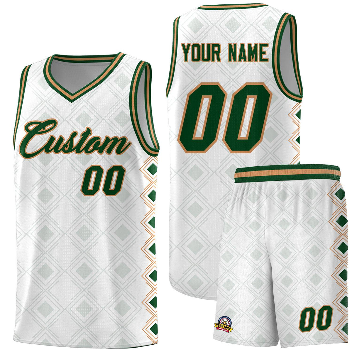 Custom White Side Blocks Sports Uniform Basketball Jersey